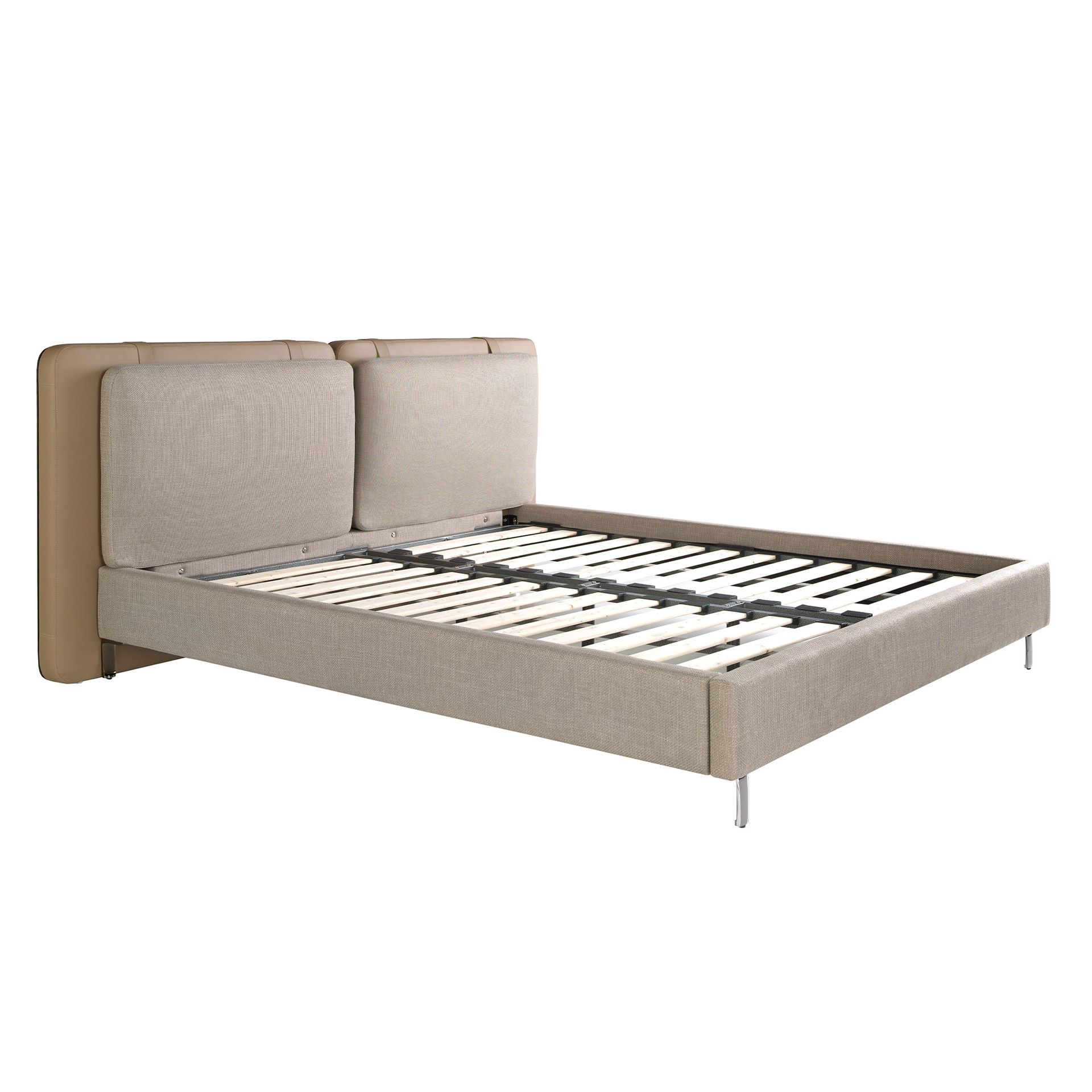 Bed Mink Faux Leather Fabric Grey 7154