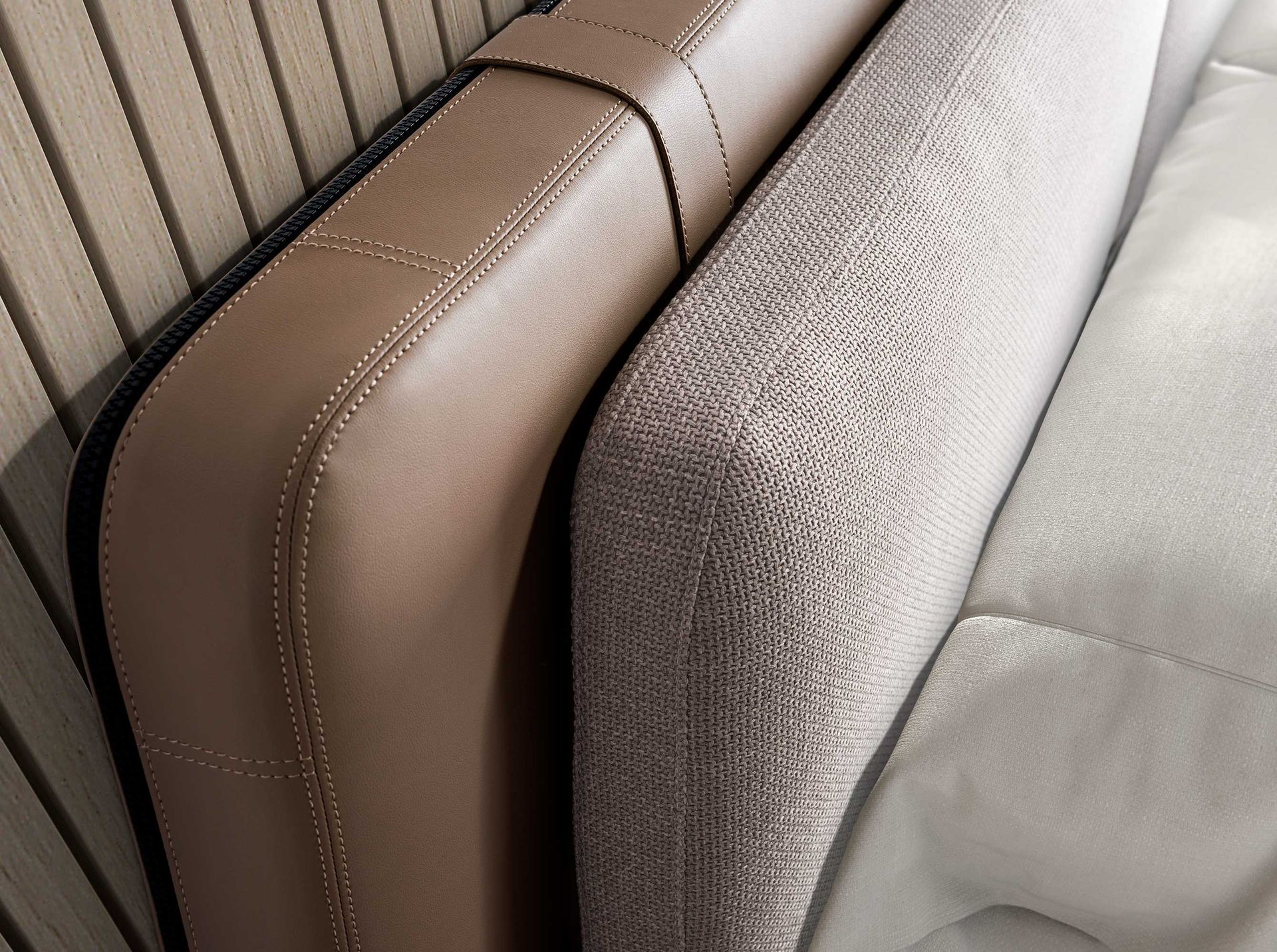 Bed Mink Faux Leather Fabric Grey 7154