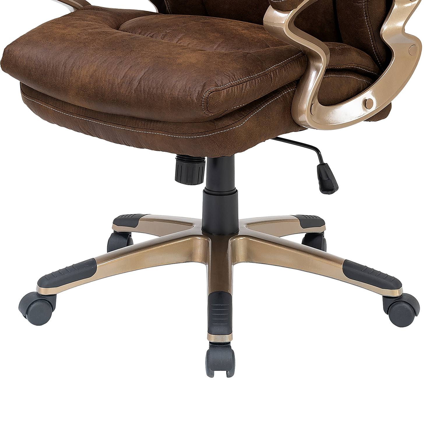 Loman Office Chair Microfiber Plastic Brown