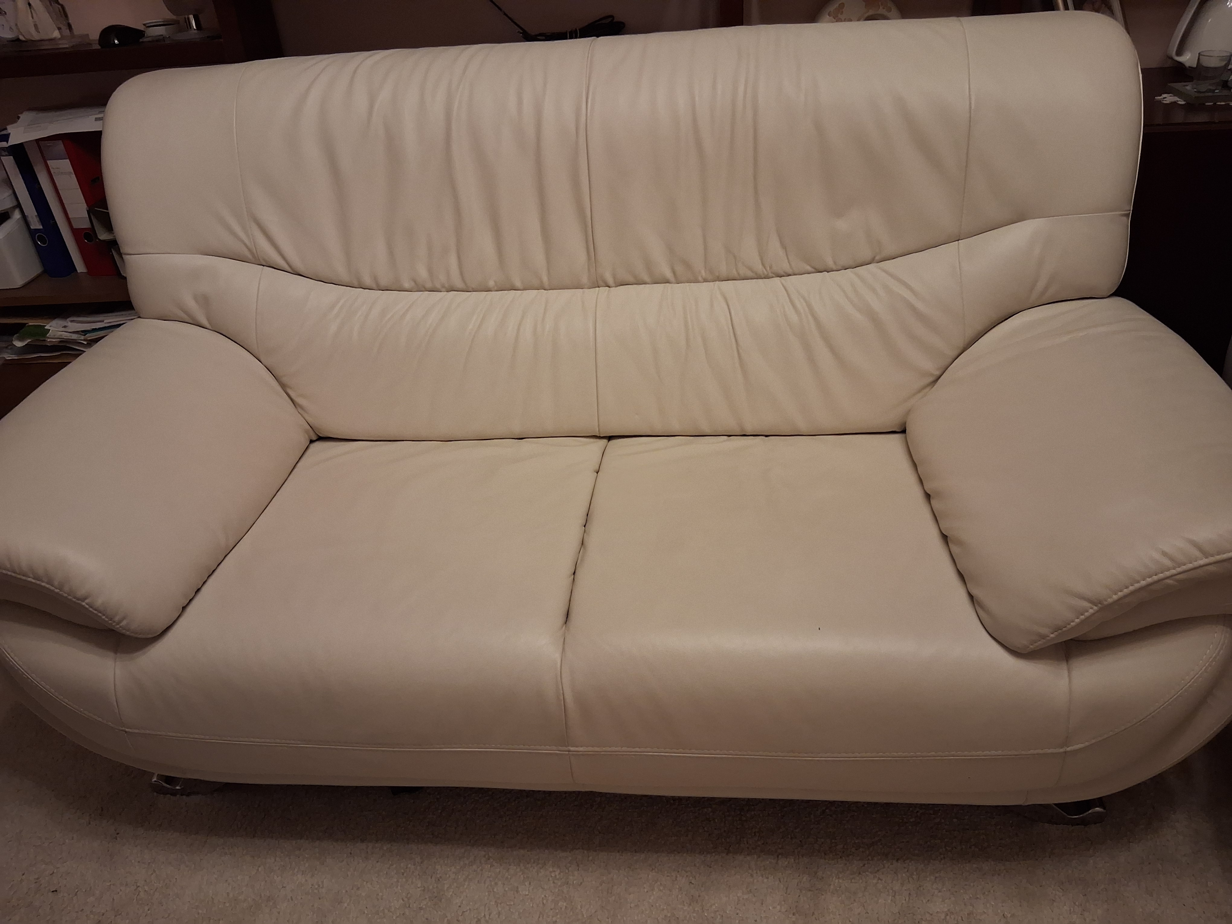 Sofa 2-seater Leather White