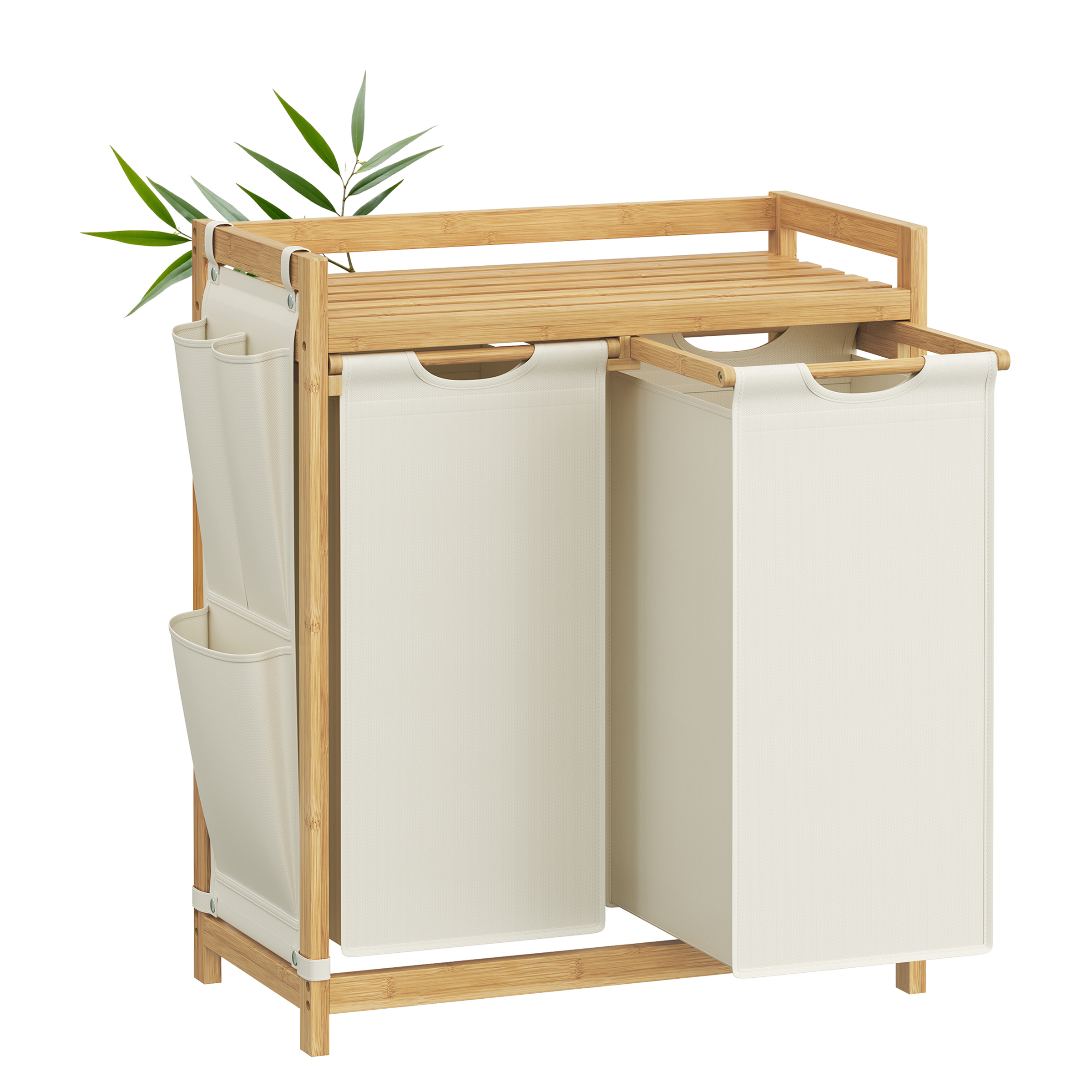 Kabai Laundry Basket Bamboo White