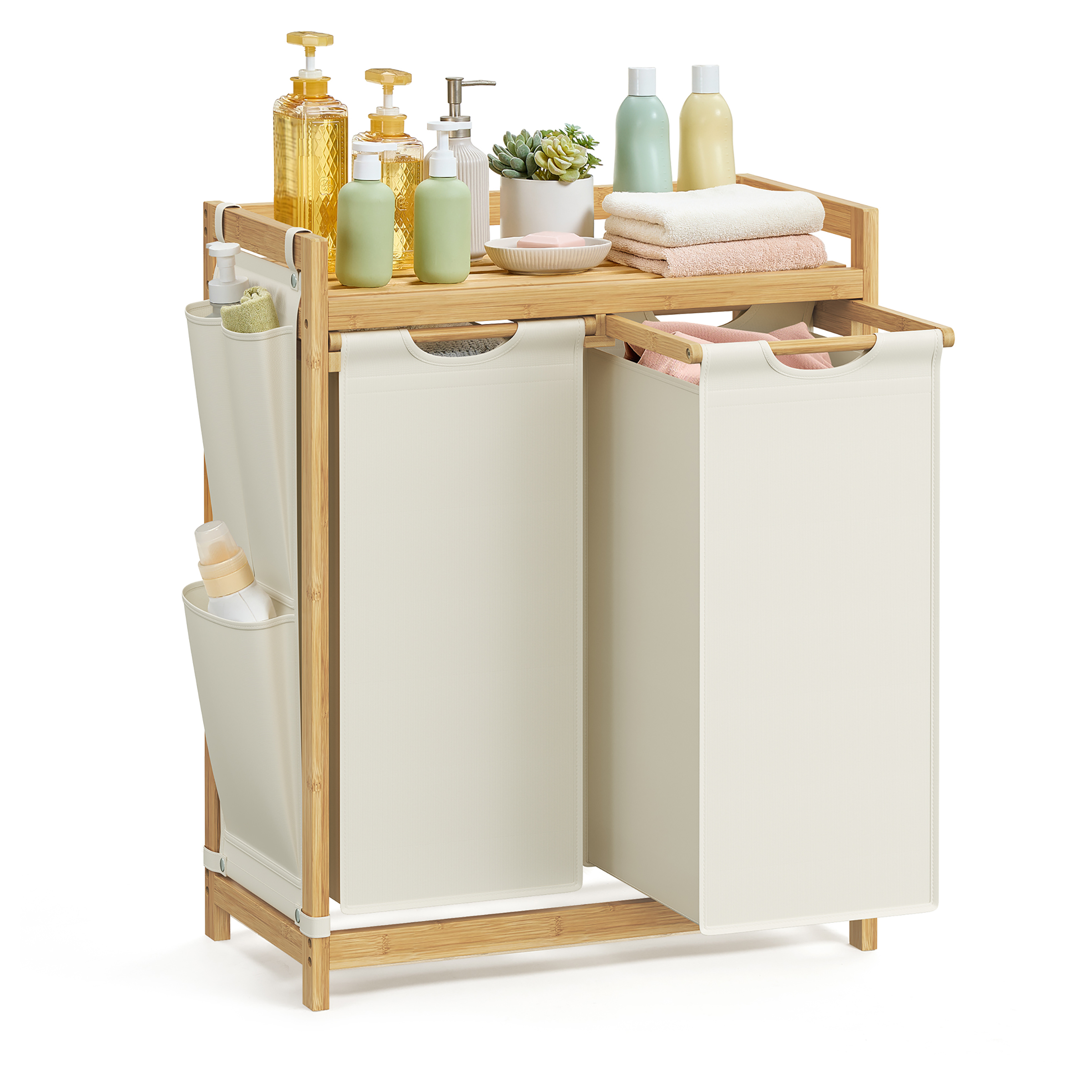 Kabai Laundry Basket Bamboo White