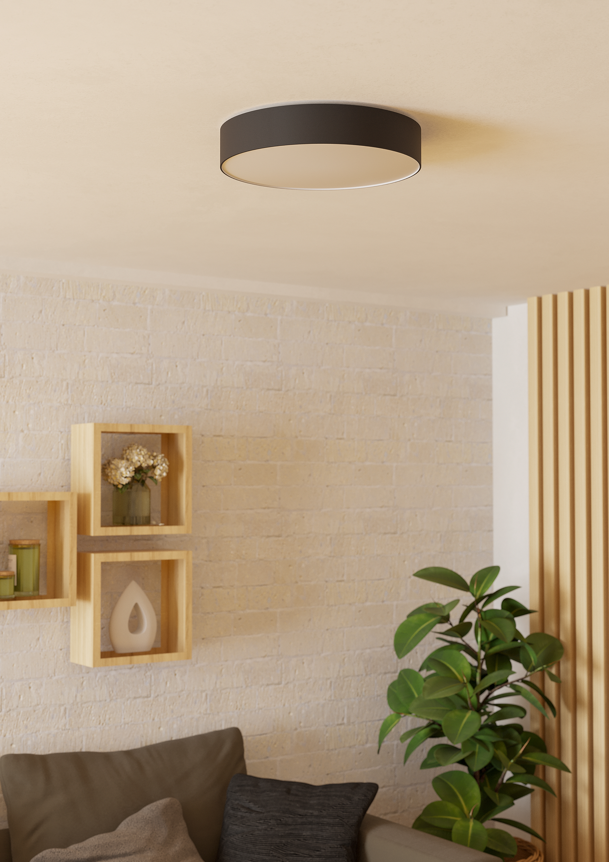 Gallizzi Z LED ceiling light 1-light plastic black