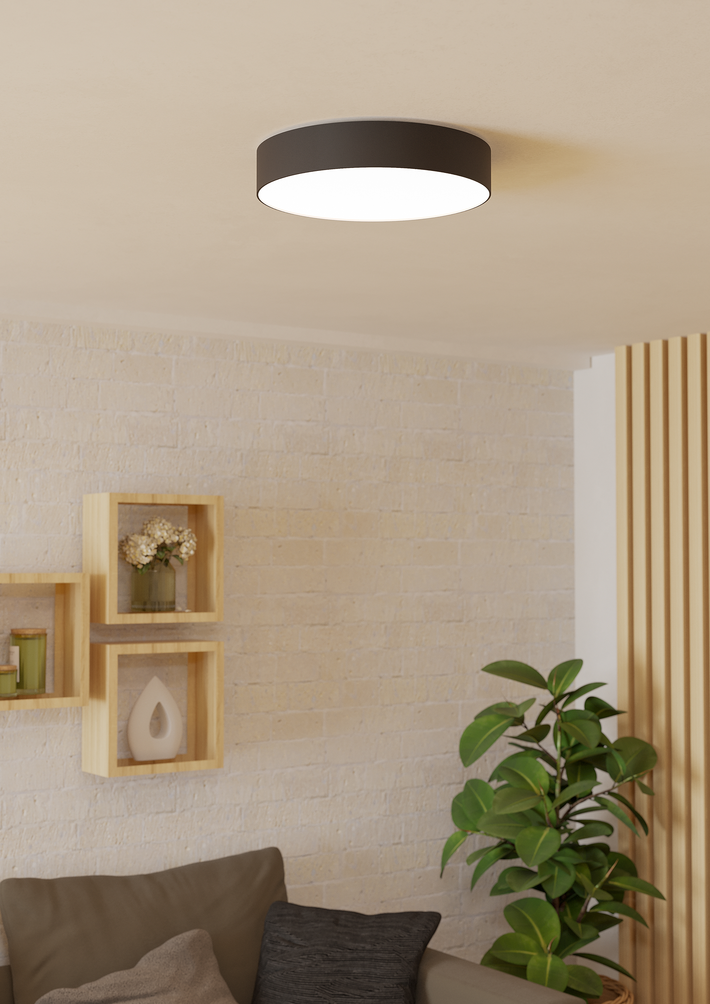 Gallizzi Z LED ceiling light 1-light plastic black