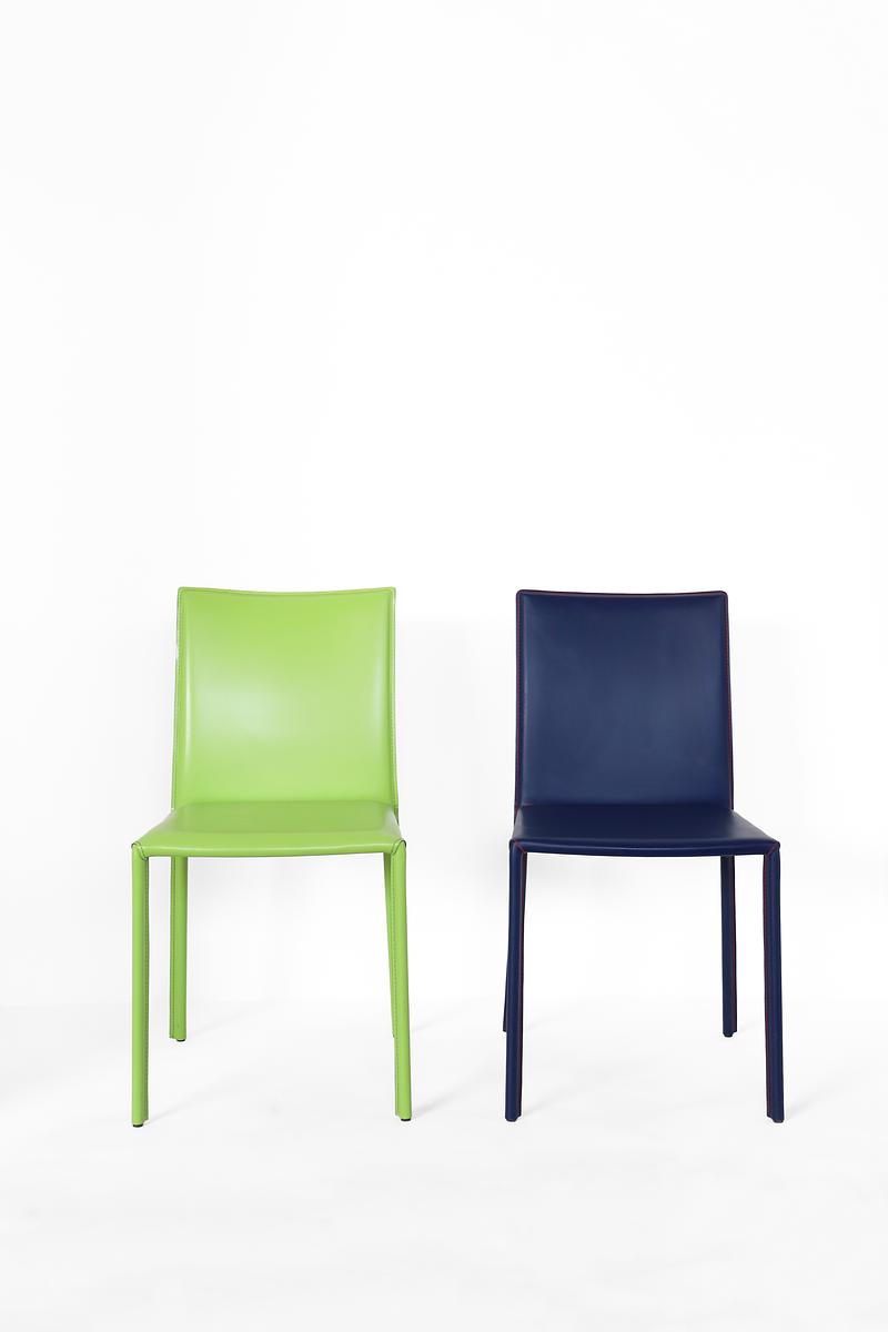 4x Sunrise Set Sedia da pranzo Pelle Multicolore