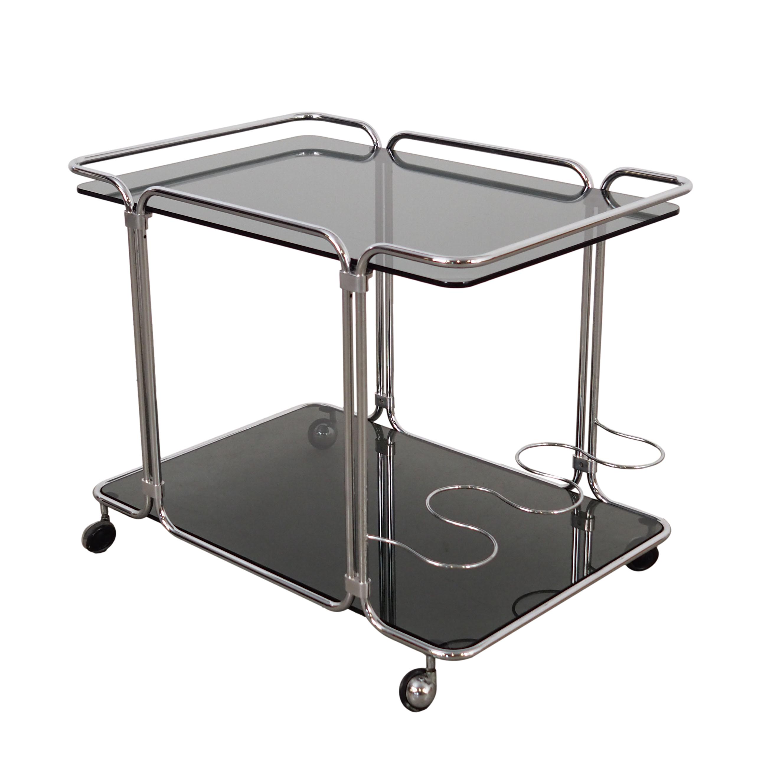 Bar cabinet glass metal 1970s