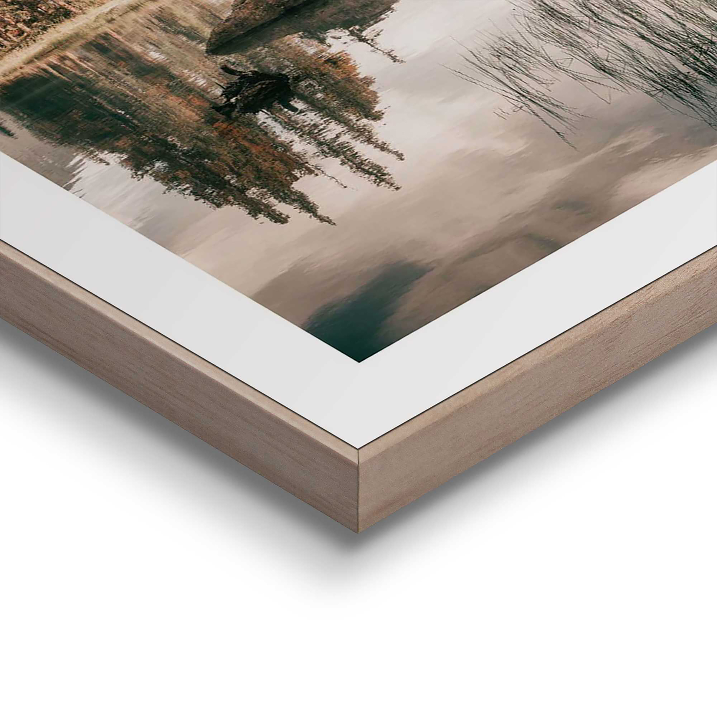 Mountain Lake Art Print MDF Beige
