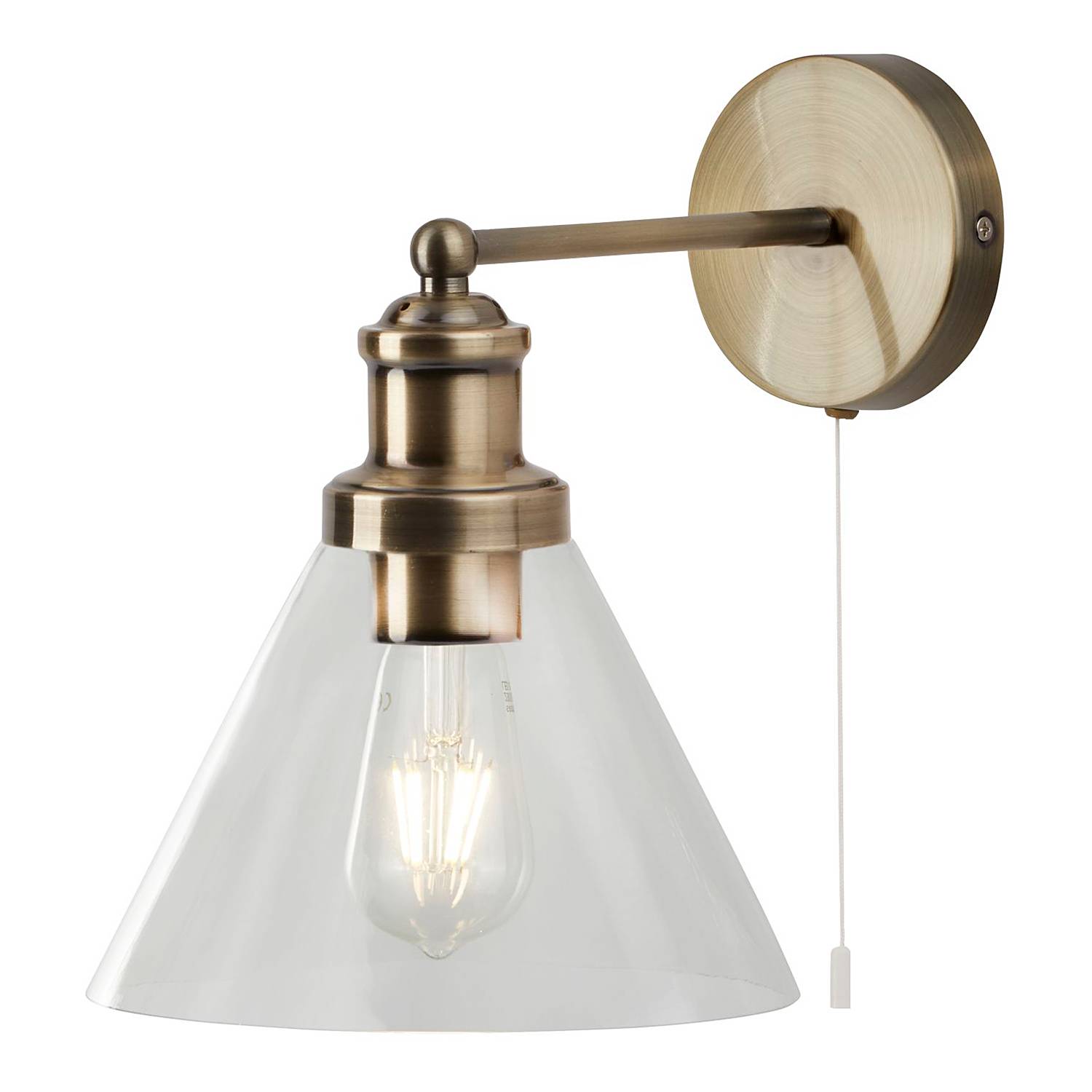Pyramid Wall Lamp Steel Brass