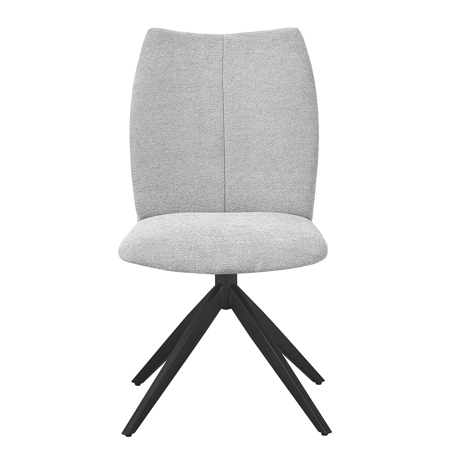 2x Terura Upholstered Chair Chenille Iron Light Grey Black