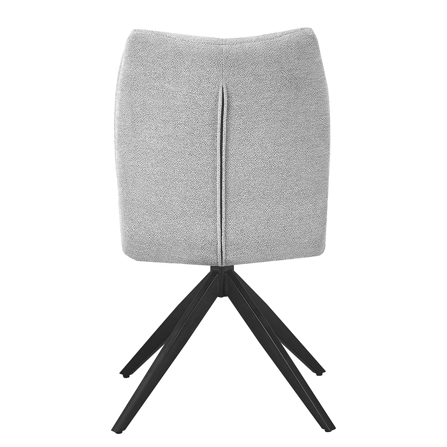 2x Terura Upholstered Chair Chenille Iron Light Grey Black
