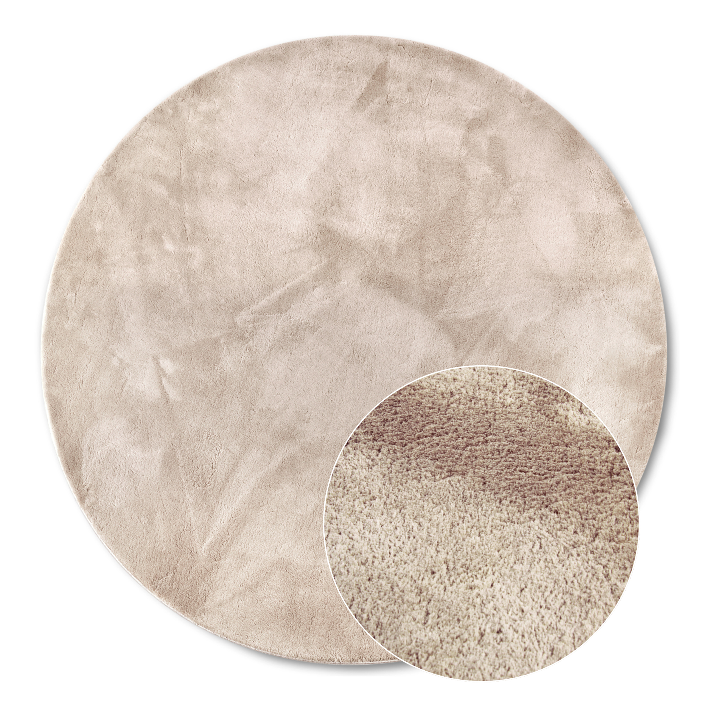 Leon High-pile Rug Cream Ø160 cm