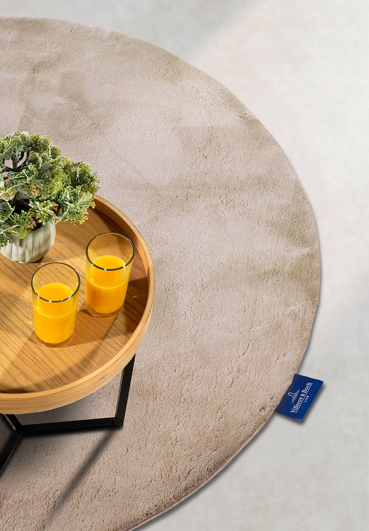 Leon High-pile Rug Cream Ø160 cm