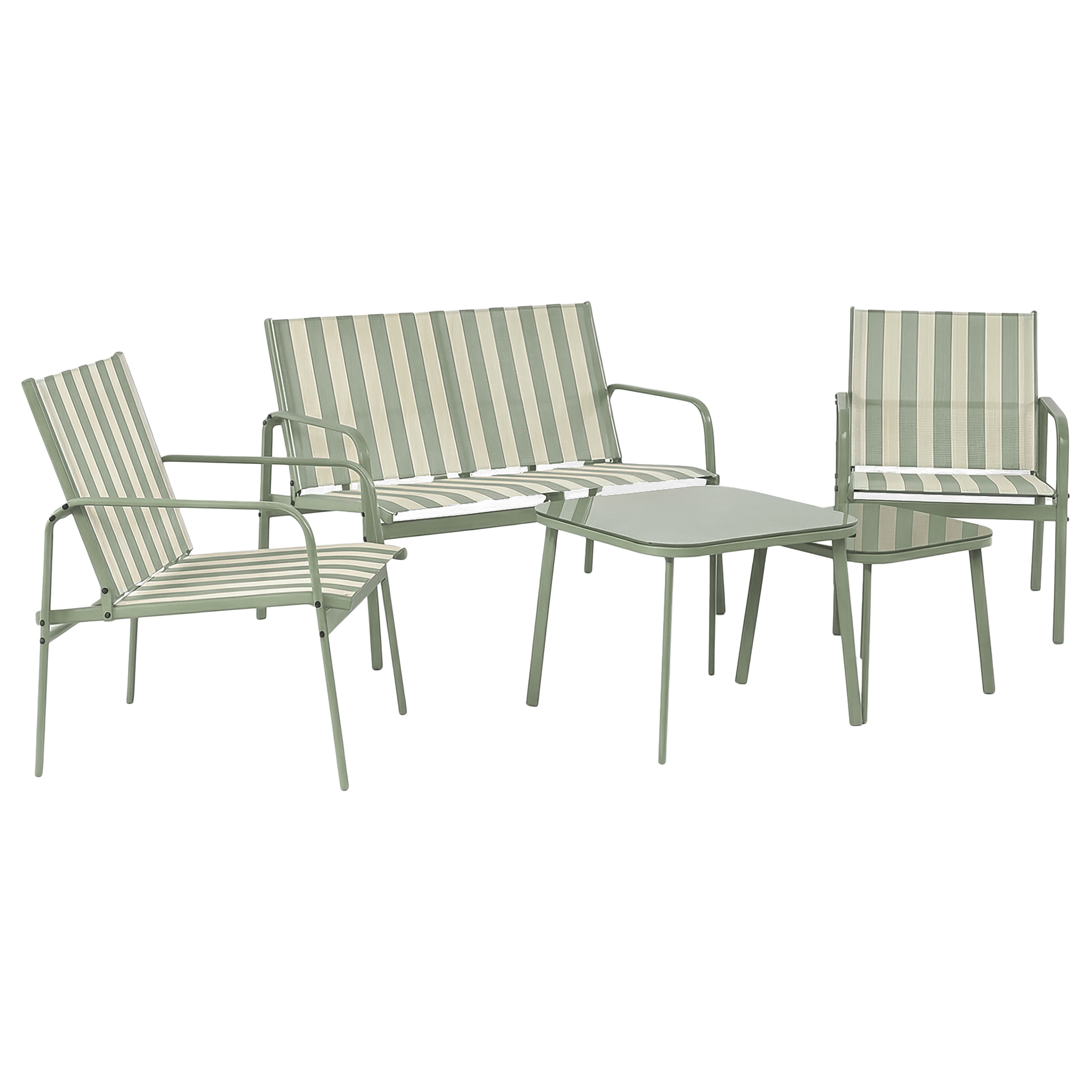 Vinoa Seating Group Set of 5 Steel Green White