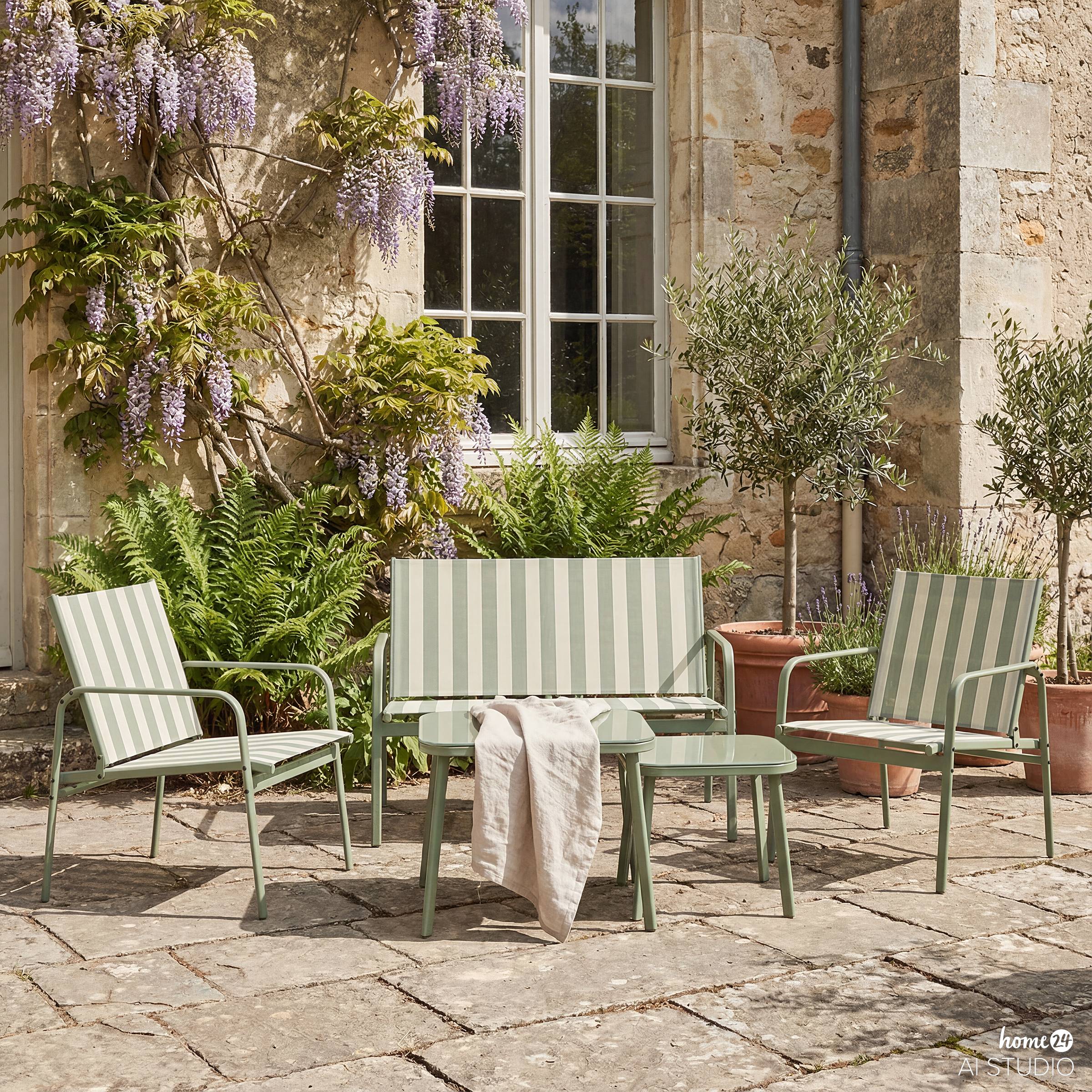 Vinoa Seating Group Set of 5 Steel Green White