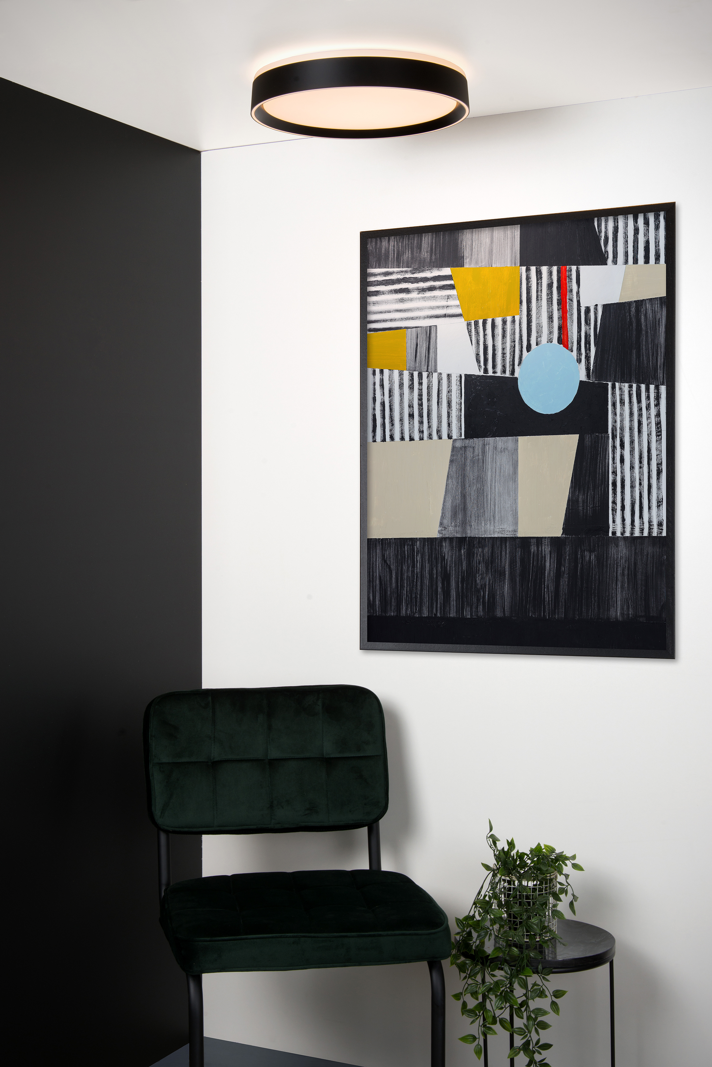 Nuria Ceiling Light Acrylic Glass Black Ø40 cm