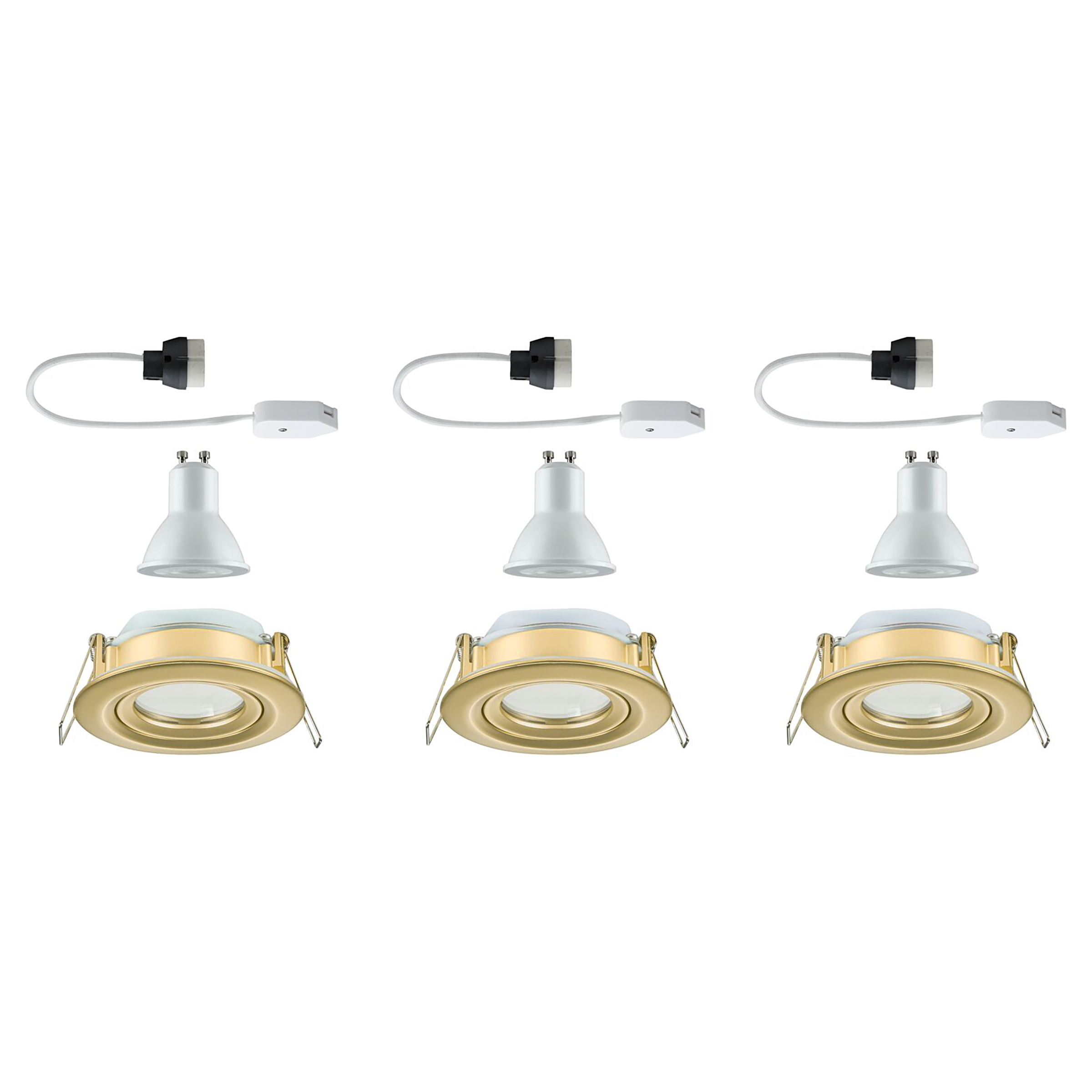 3x Nova Plus Dim recessed spotlight aluminum gold