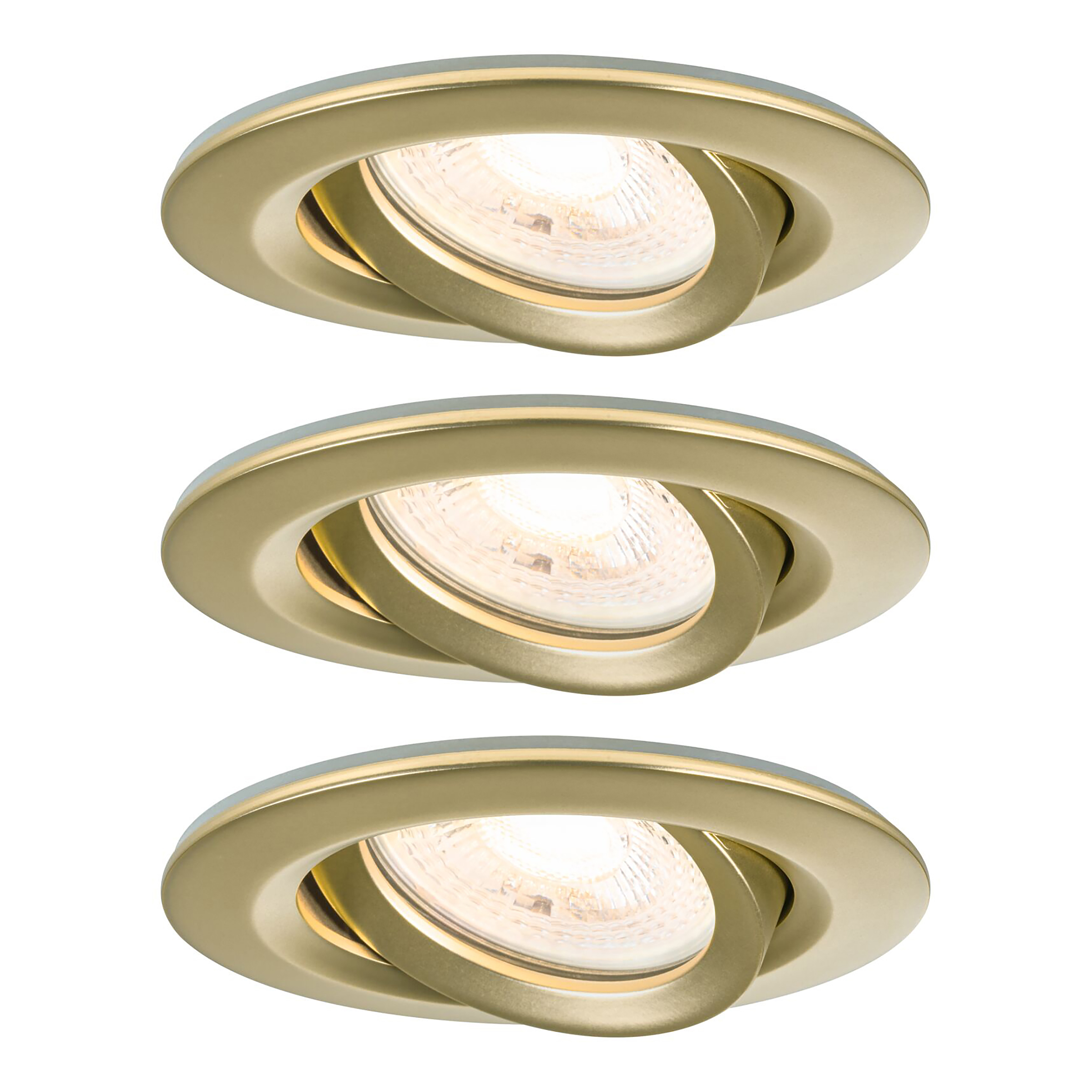 3x Nova Plus Dim Einbauleuchte Aluminium Gold 