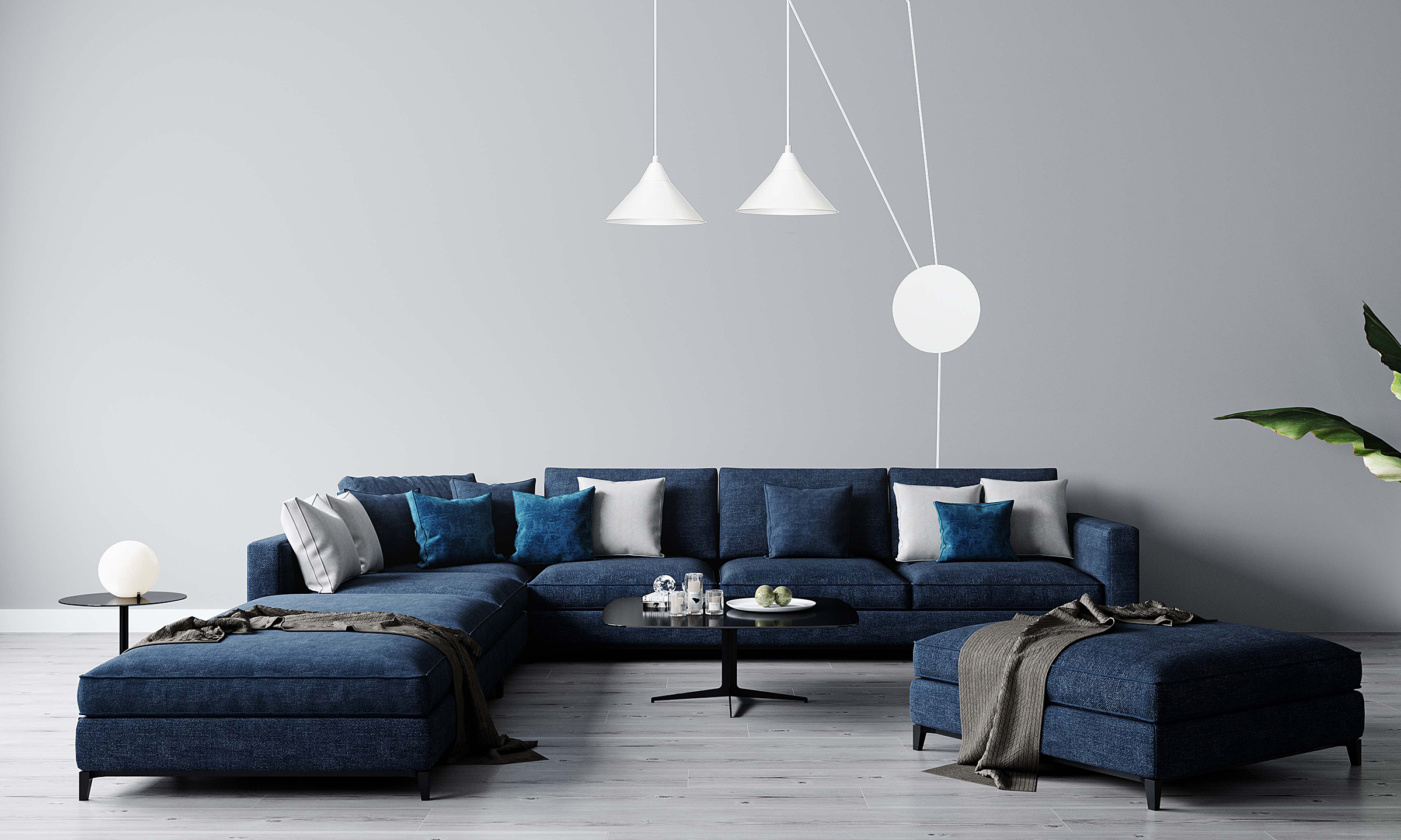 Abramo Pendant Light 2-Light Steel White
