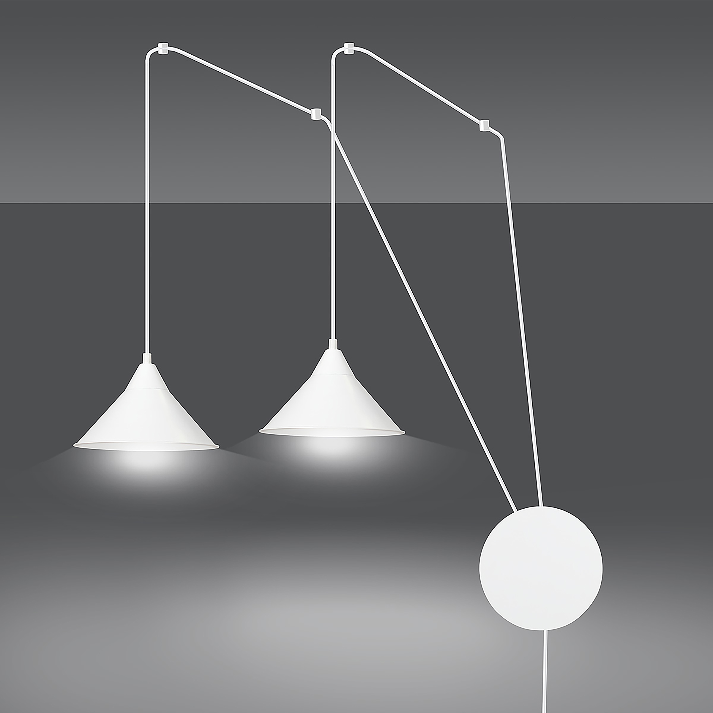 Abramo Pendant Light 2-Light Steel White