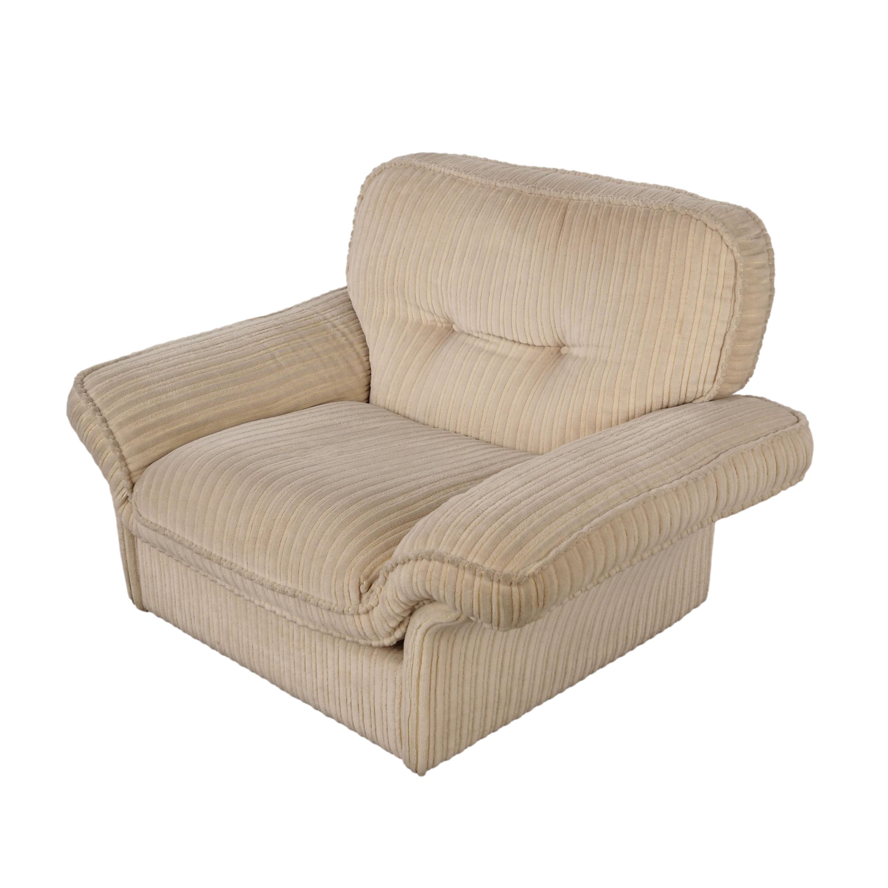 Soffio Sessel Stoff Creme 1970er Jahre