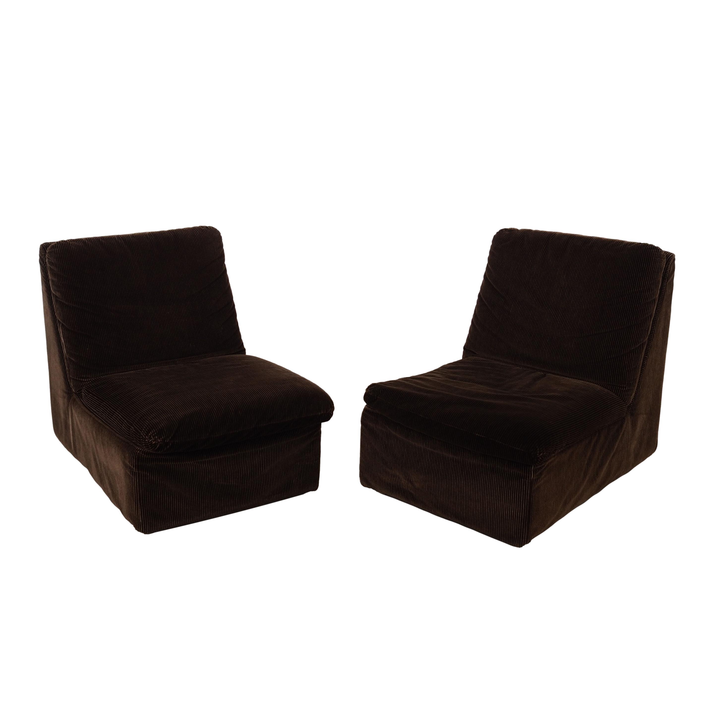 Busnelli Modular Leather Sofa Brown 1970s