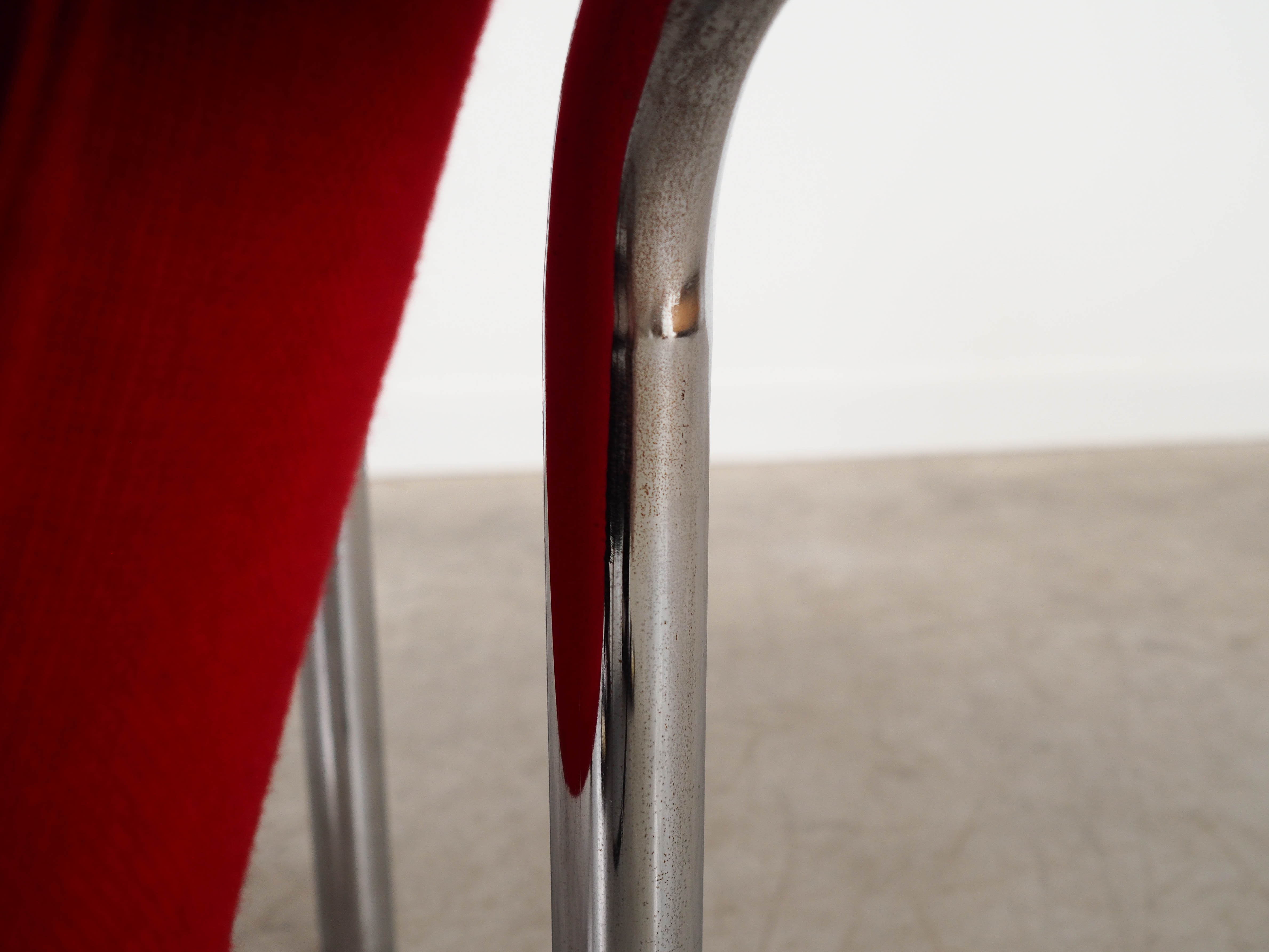 Armchair Metal Fabric Red 1970s
