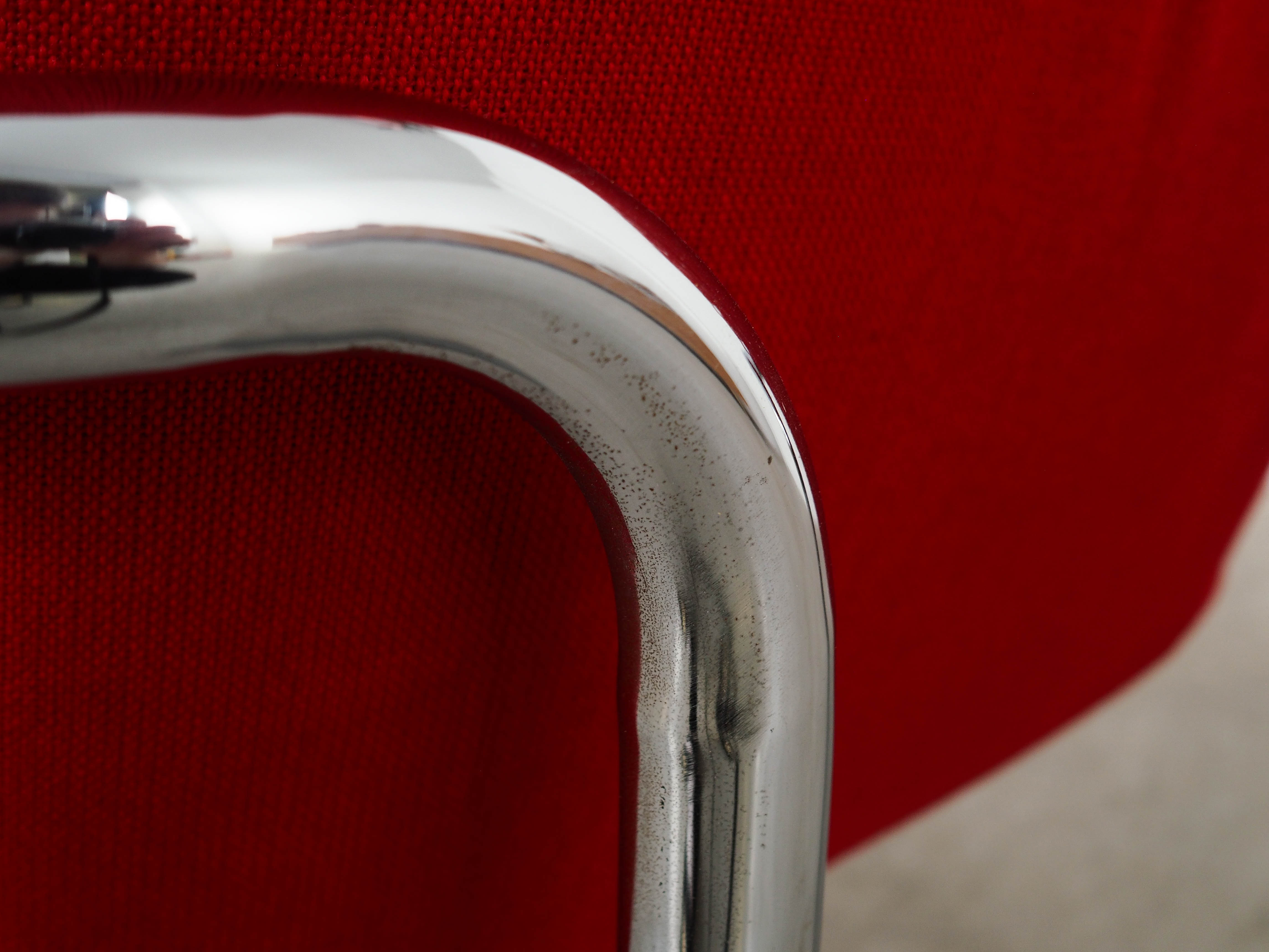 Armchair Metal Fabric Red 1970s