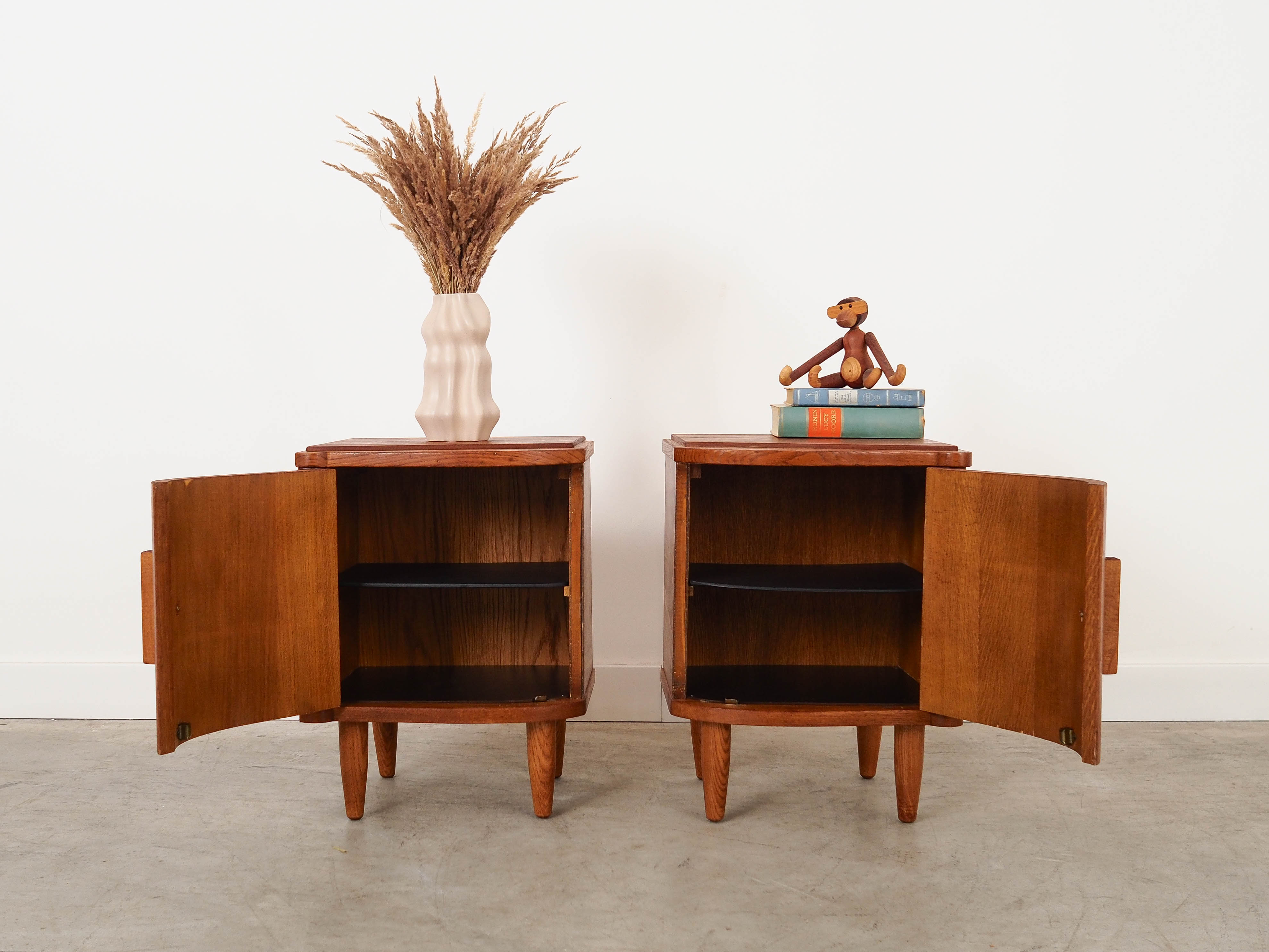 2x Nachttisch Sperrholz Massivholz 1960er Jahre
