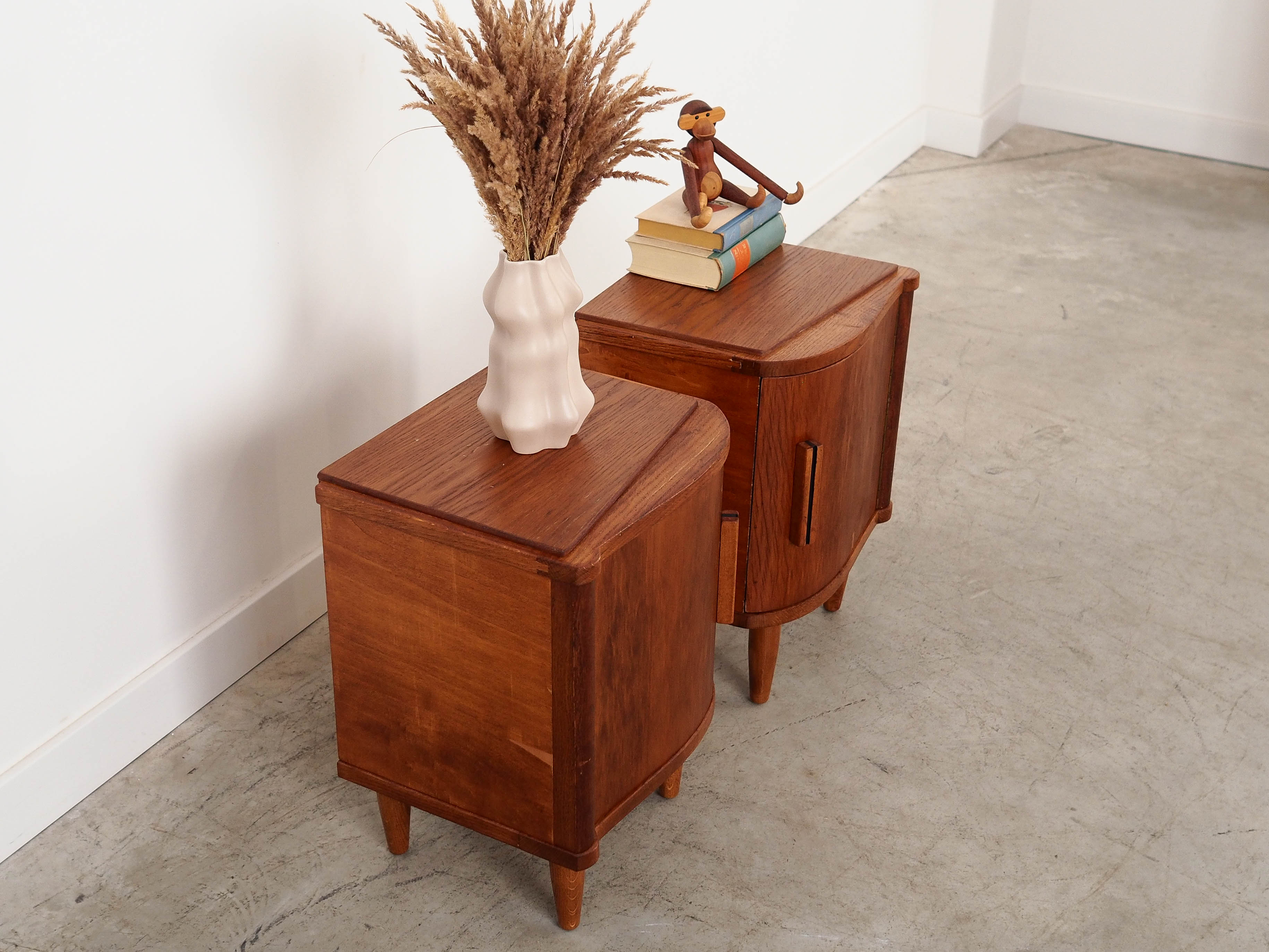 2x Nightstand Plywood Solid Wood 1960s