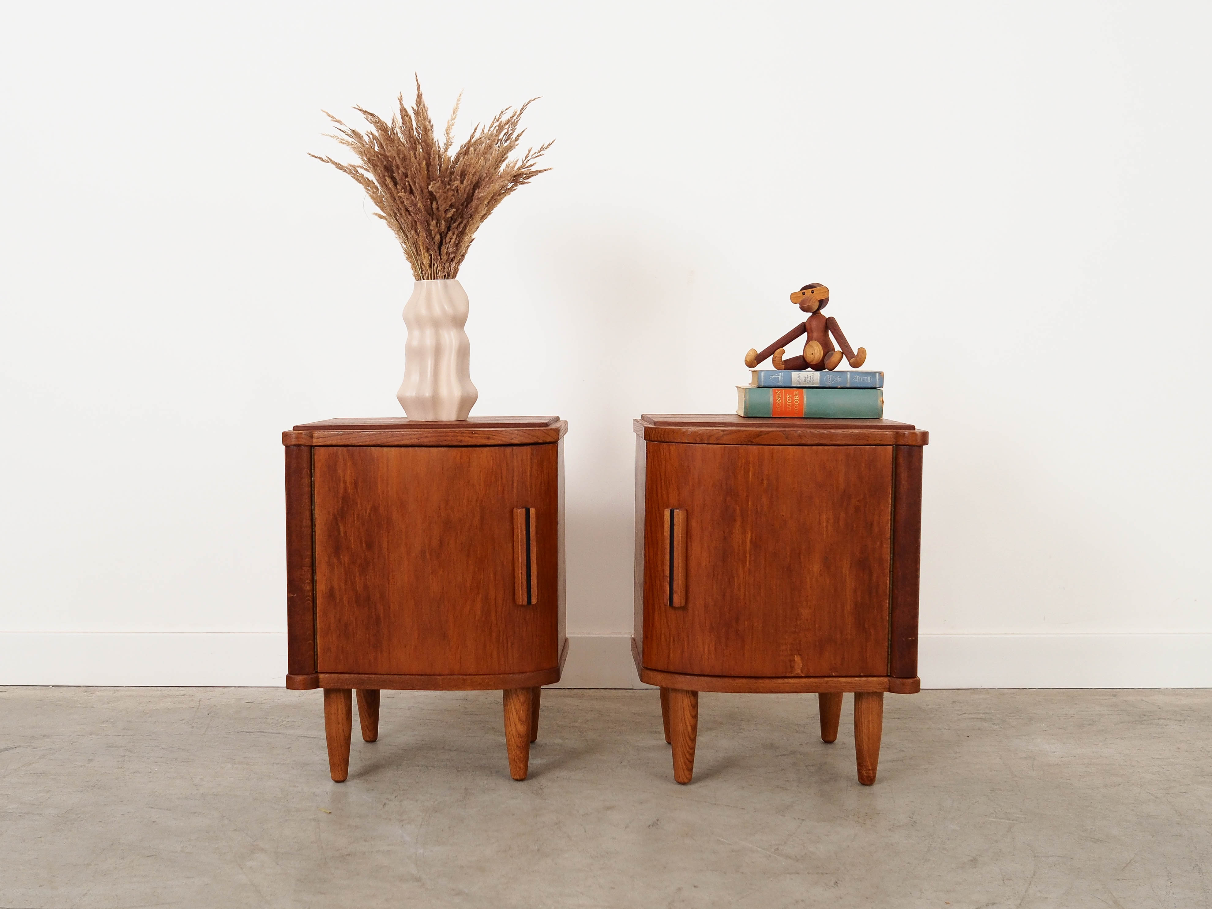 2x Nightstand Plywood Solid Wood 1960s