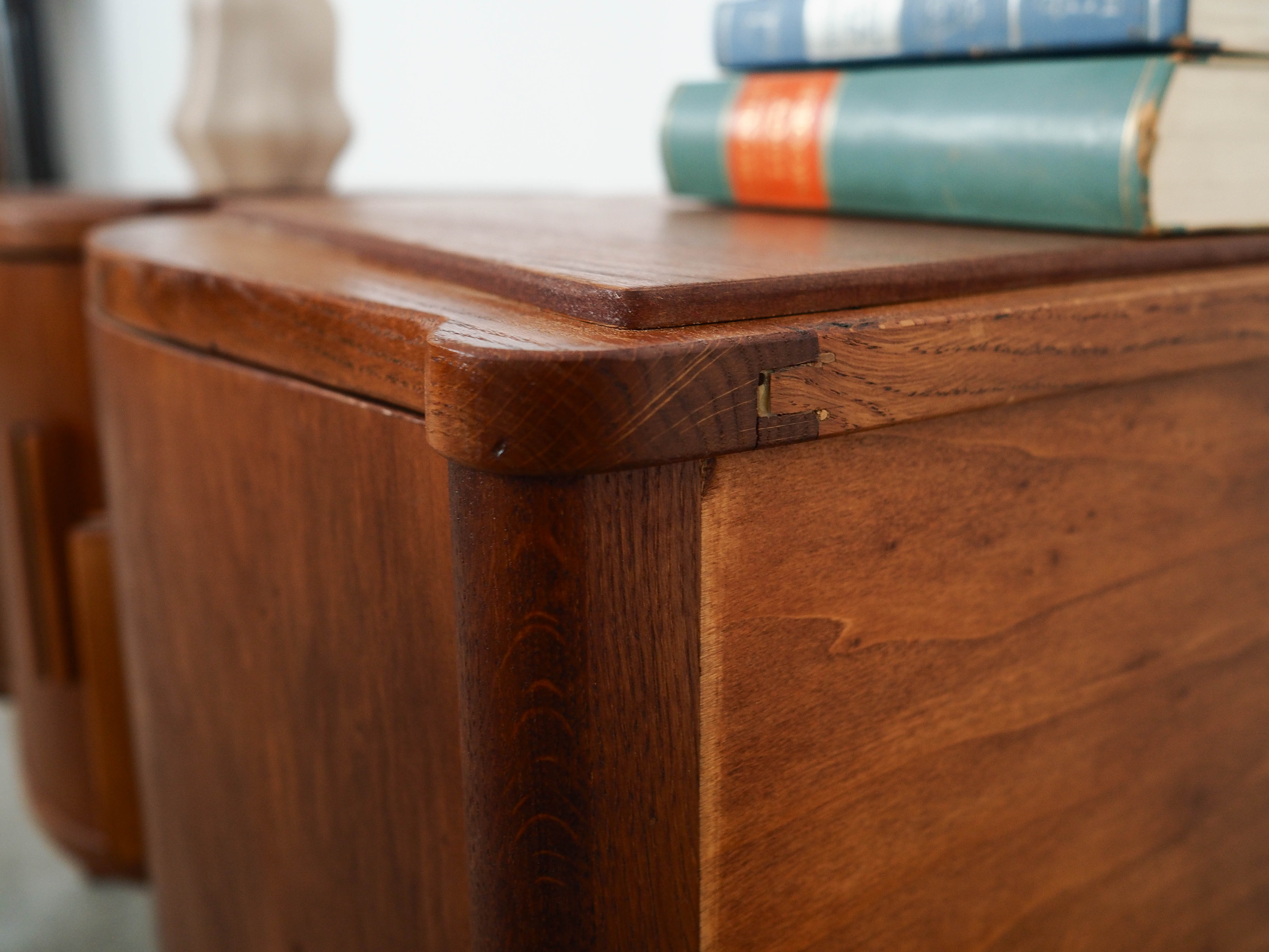 2x Nightstand Plywood Solid Wood 1960s
