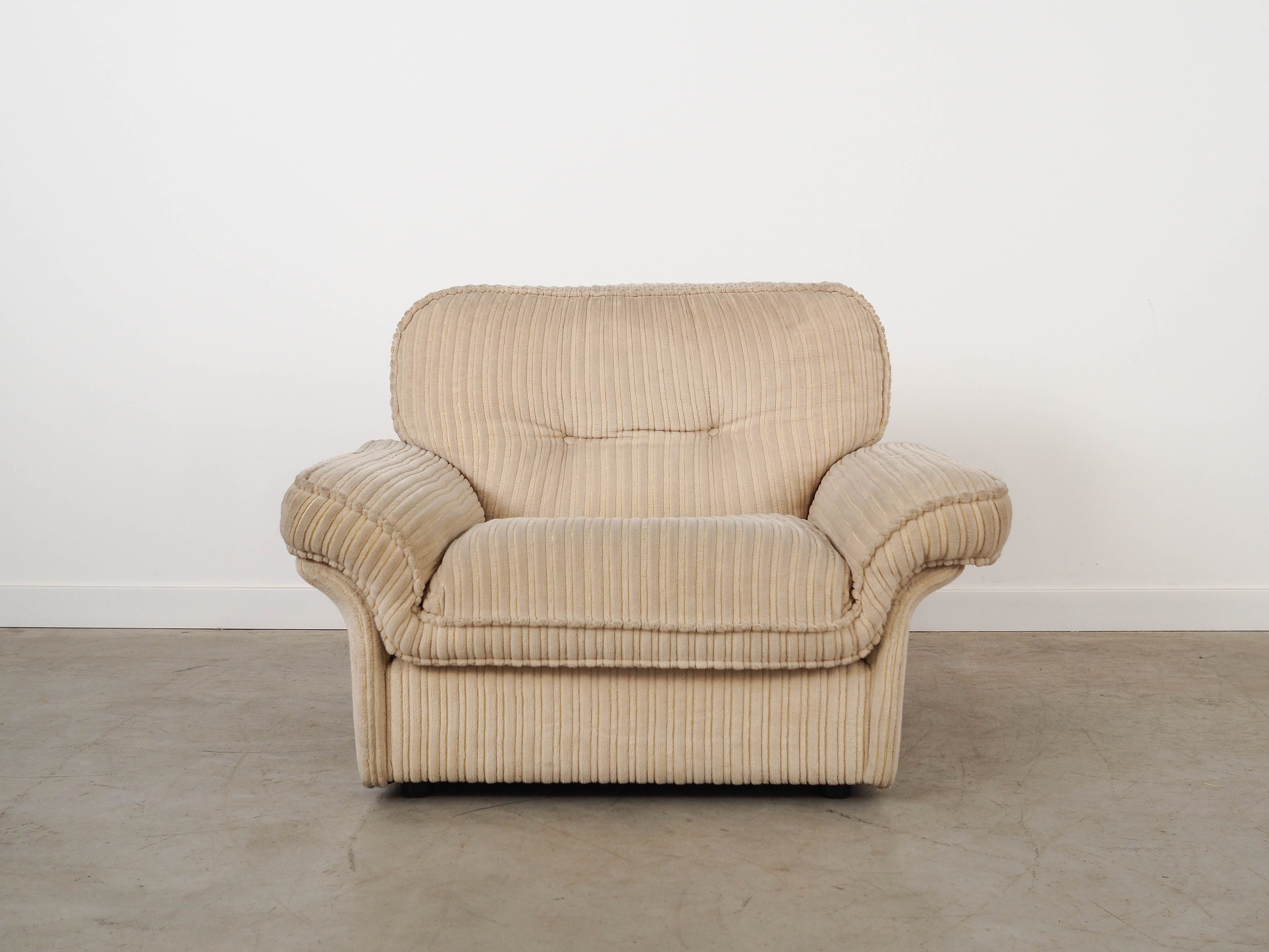 Soffio Sessel Stoff Creme 1970er Jahre