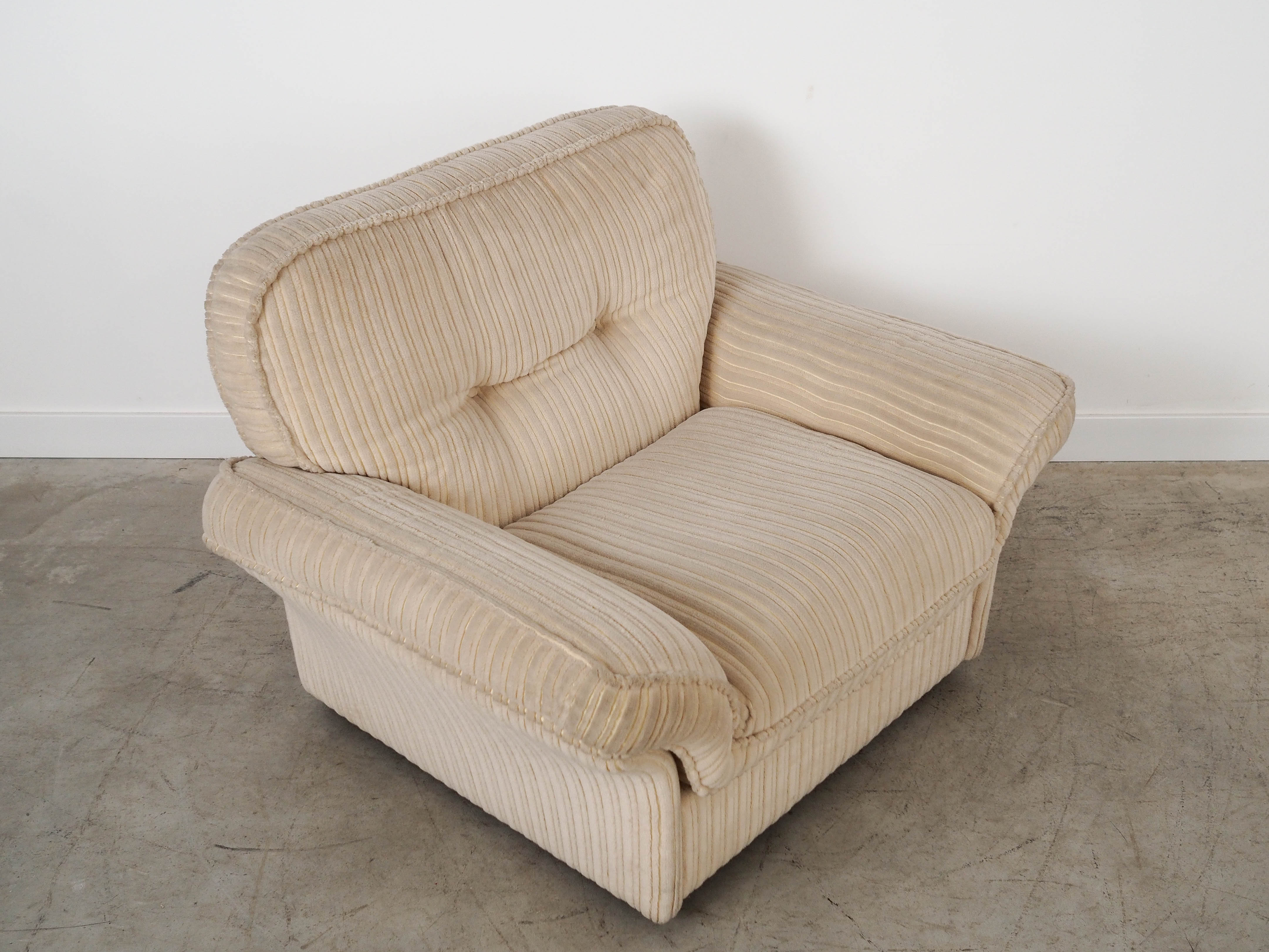 Soffio Sessel Stoff Creme 1970er Jahre