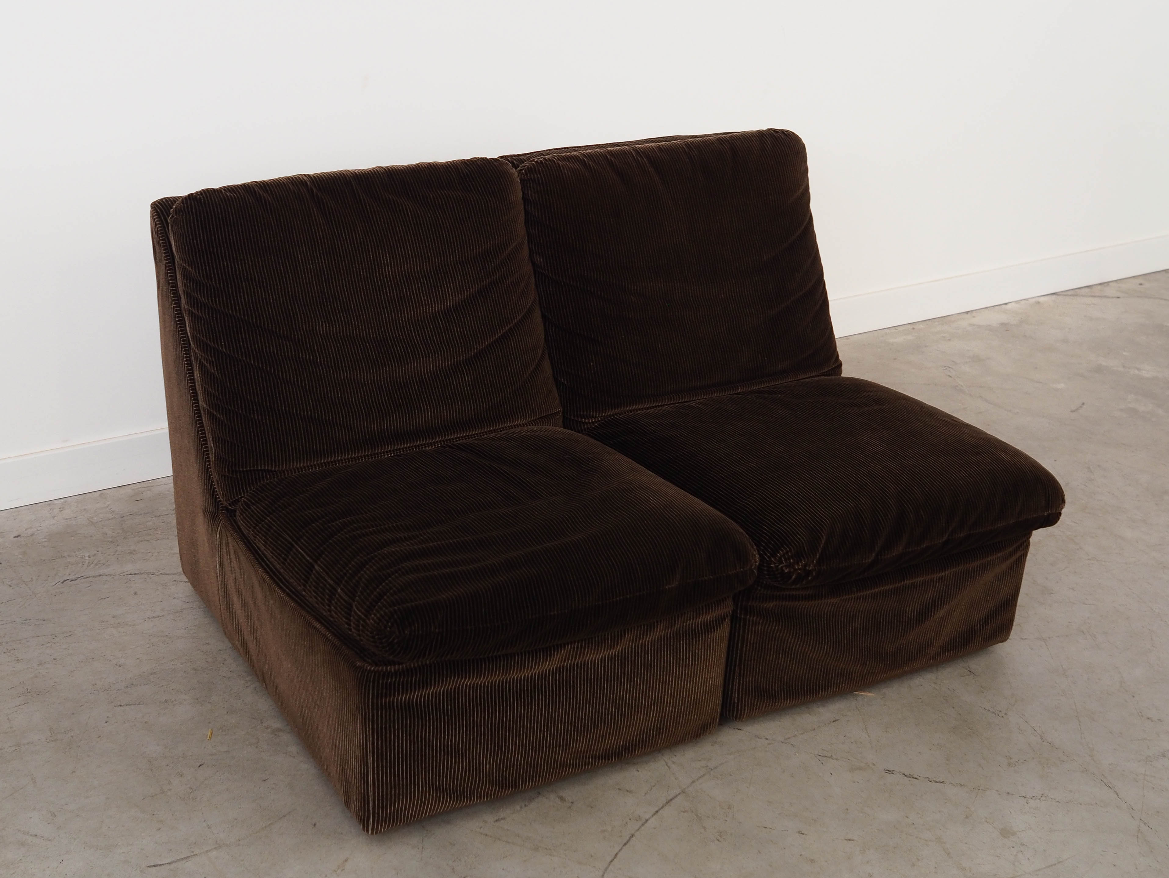 Busnelli Modular Leather Sofa Brown 1970s