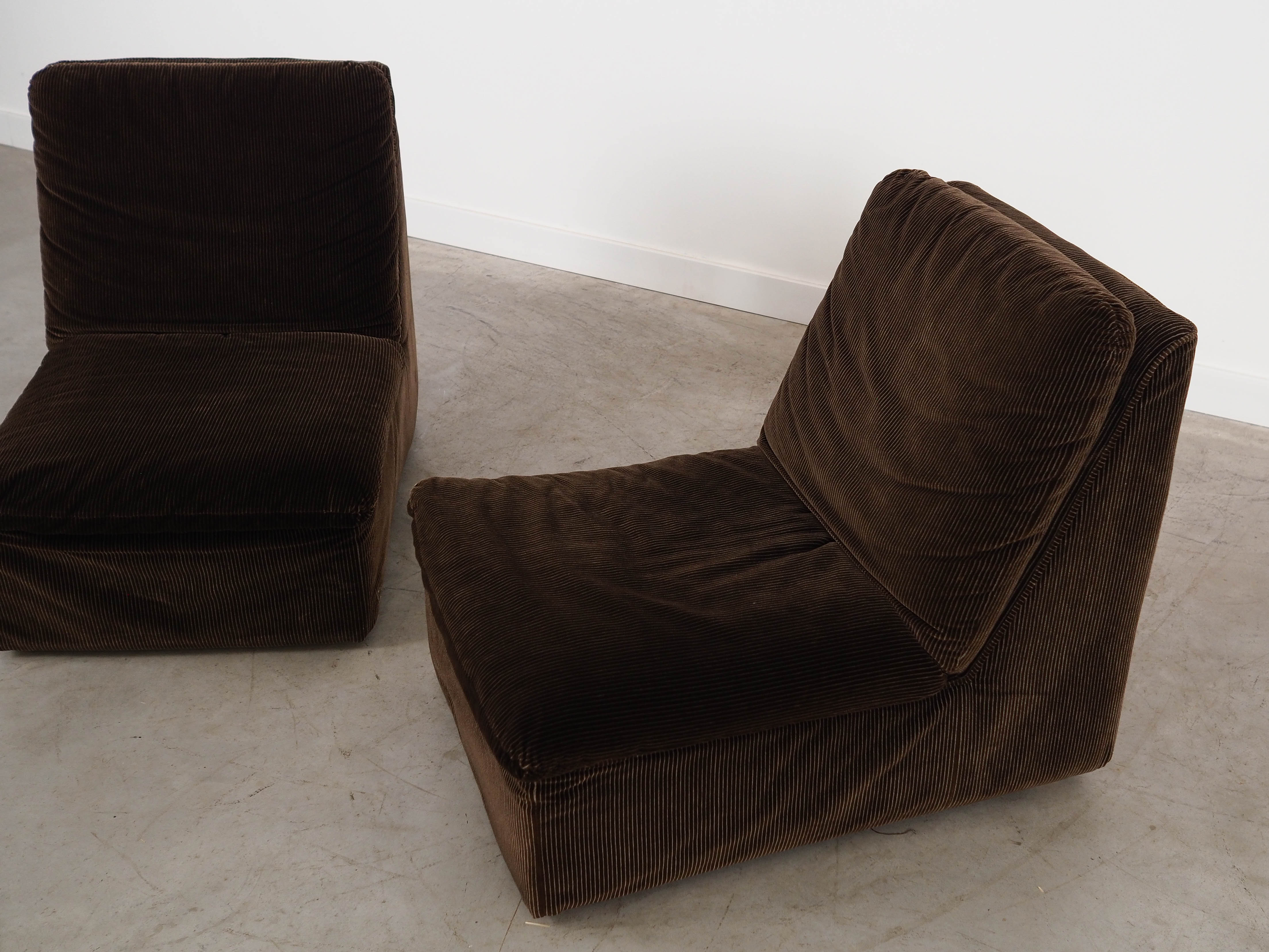 Busnelli Sofa Modular Leder Braun 1970er Jahre