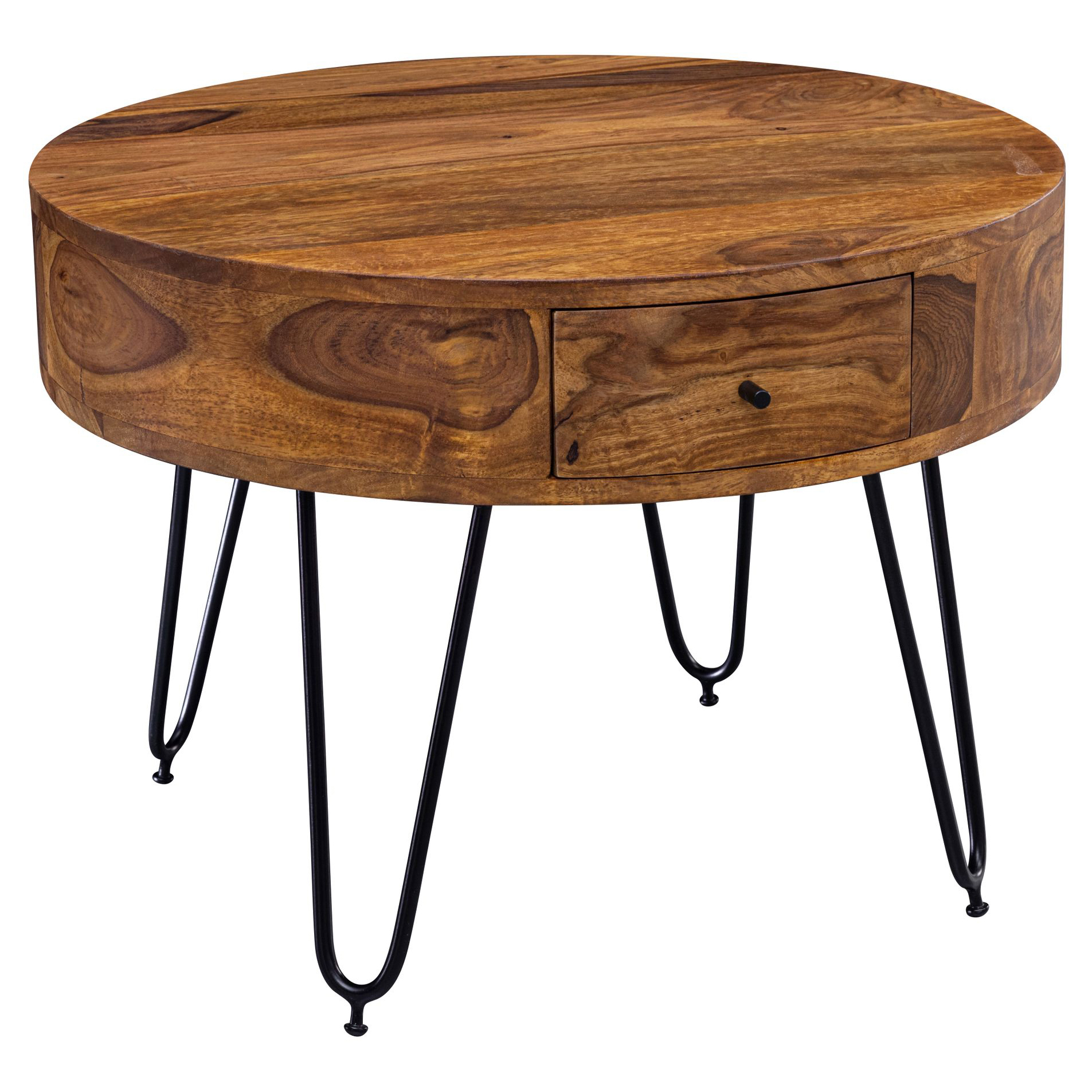Karow Coffee Table Stainless Steel Brown Black Ø60 cm