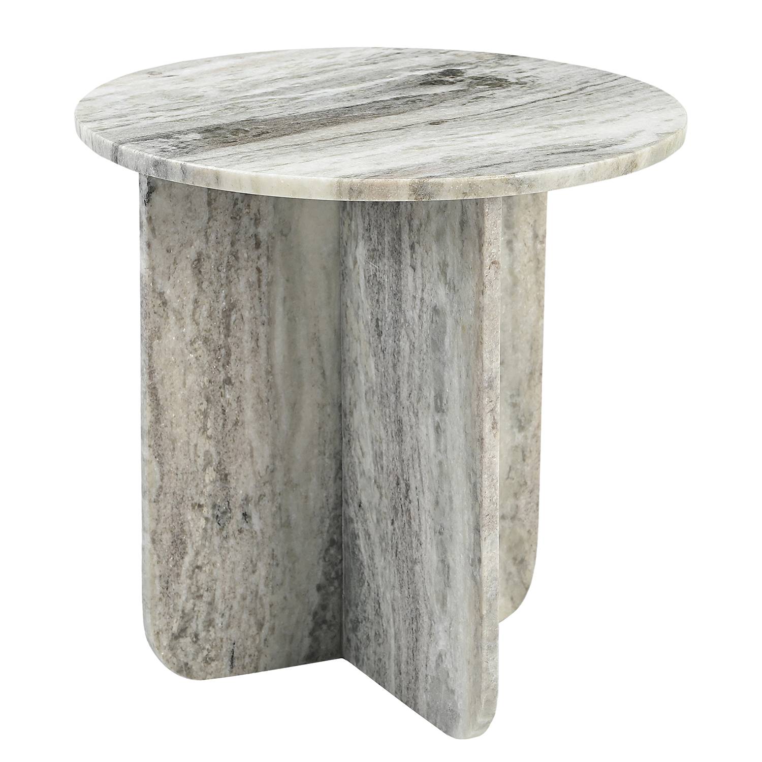 BIHORO Side Table Marble Grey Ø40 cm