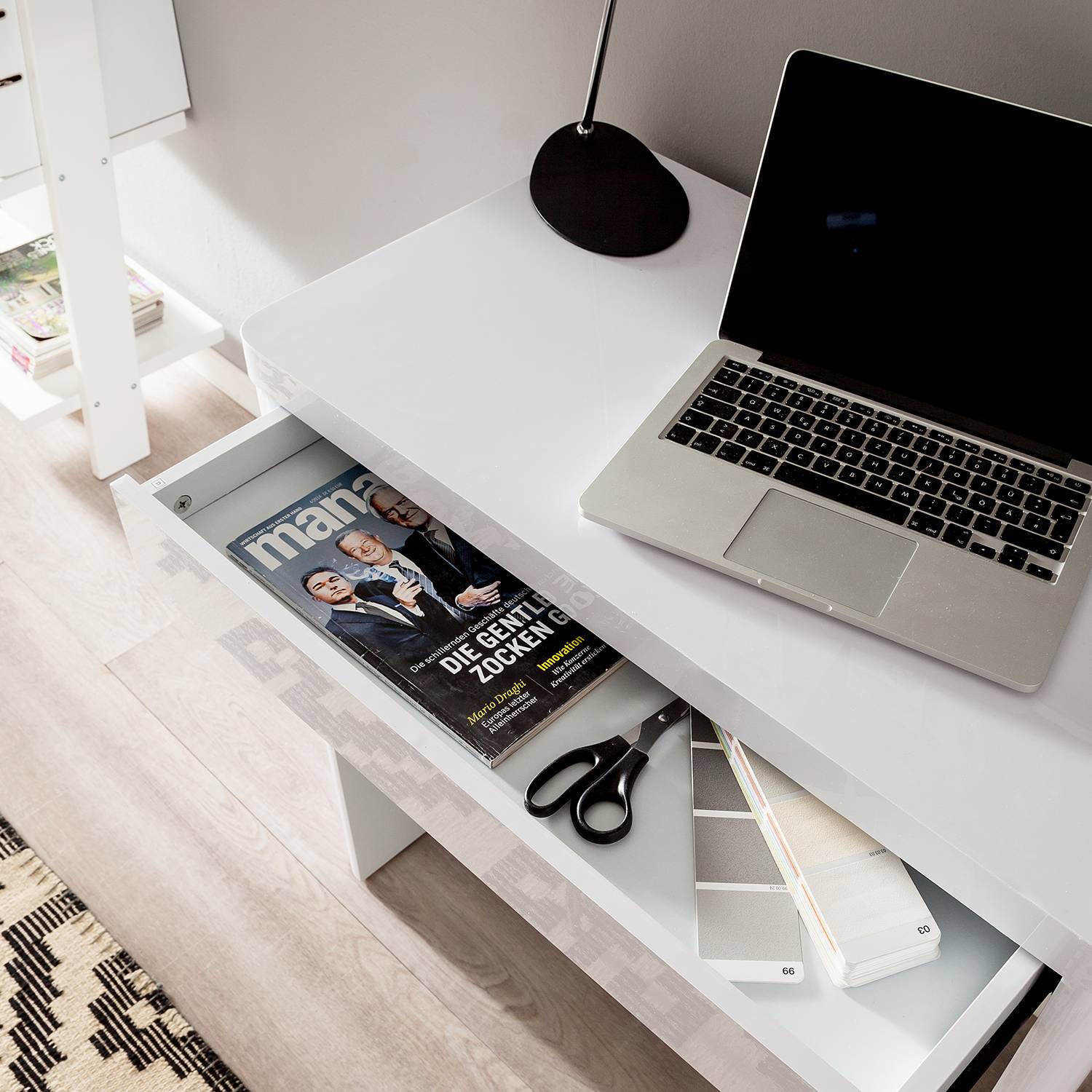 Cu-Libre 80 Desk High Gloss White 76x 79cm