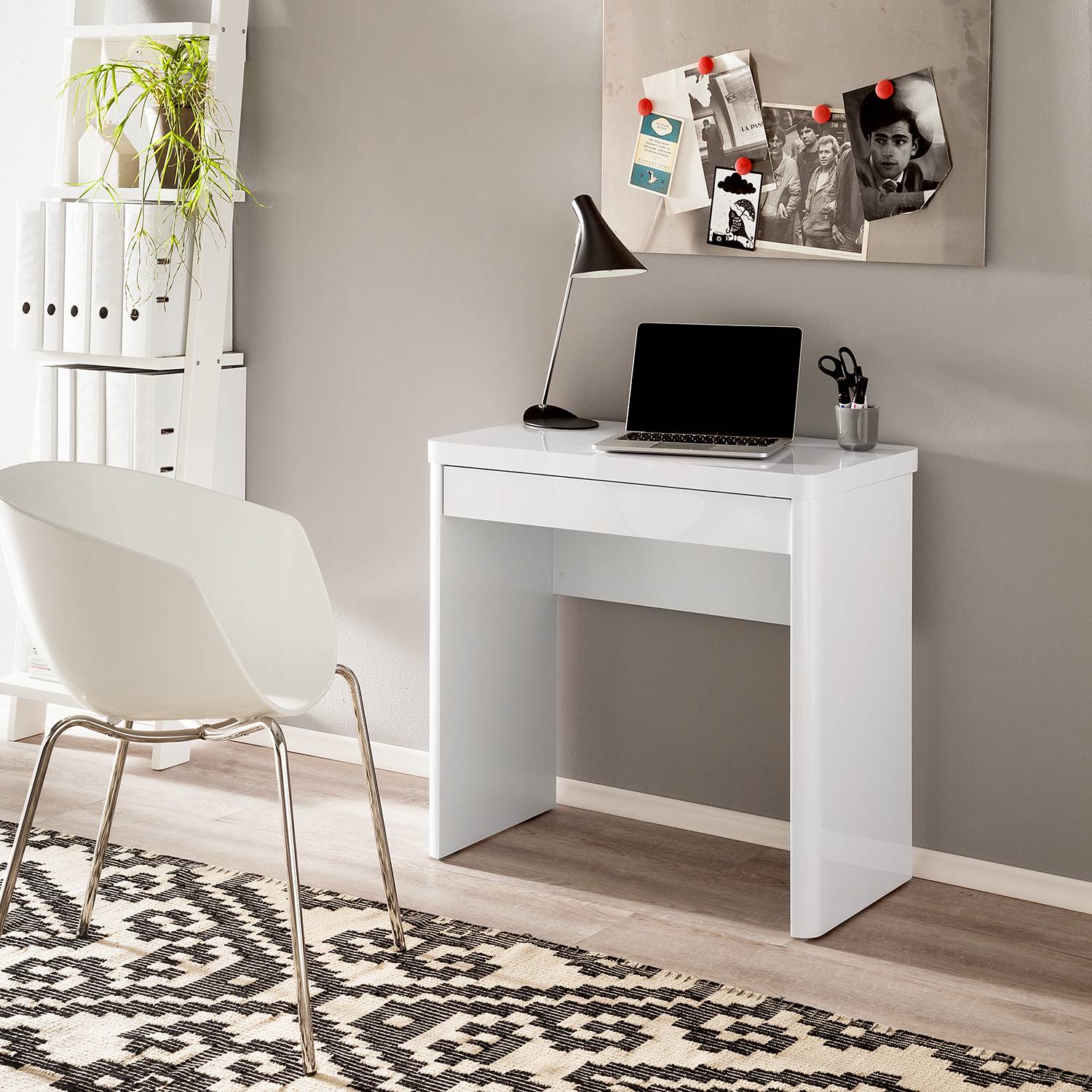 Cu-Libre 80 Desk High Gloss White 76x 79cm