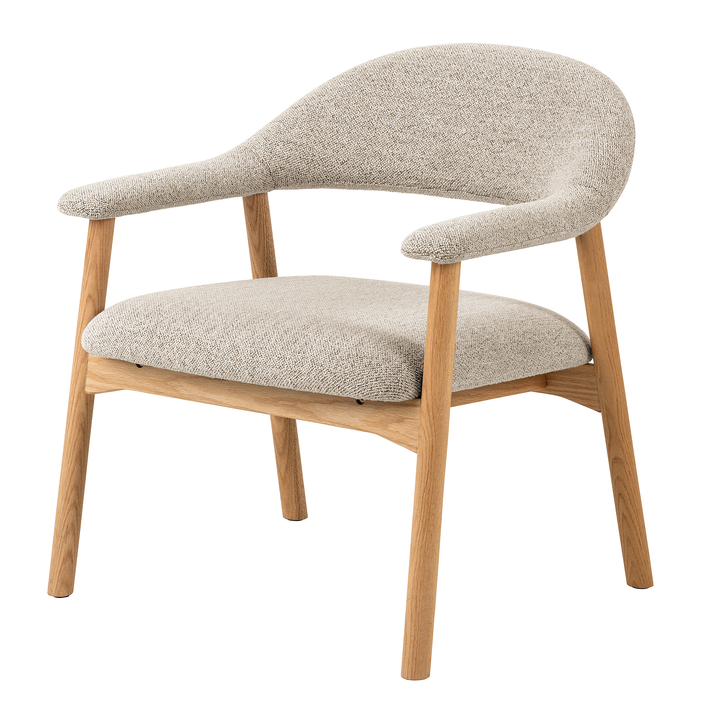 Mesita Lounge Chair Beige Bouclé Oak