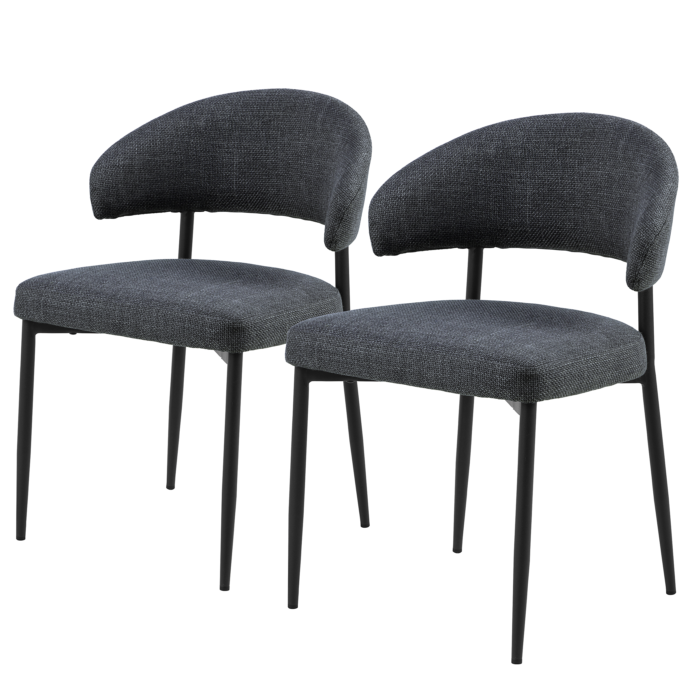 2x Asbo Polsterstuhl Dunkelgrau