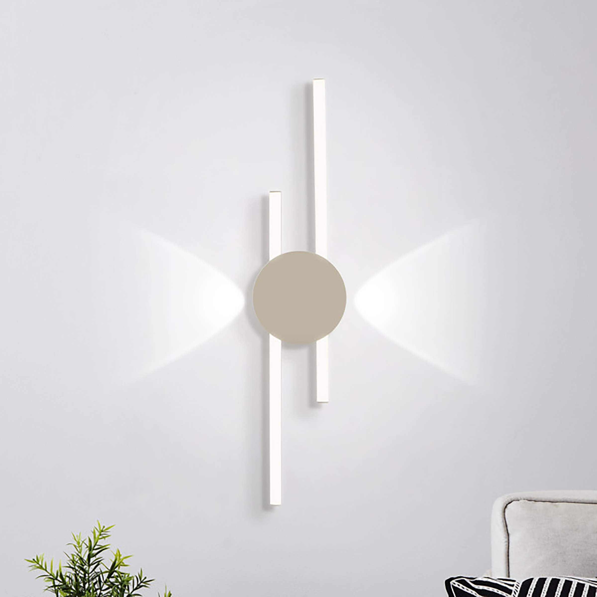 Venticello LED Deckenleuchte 2-Flammig Aluminium Sand Weiß