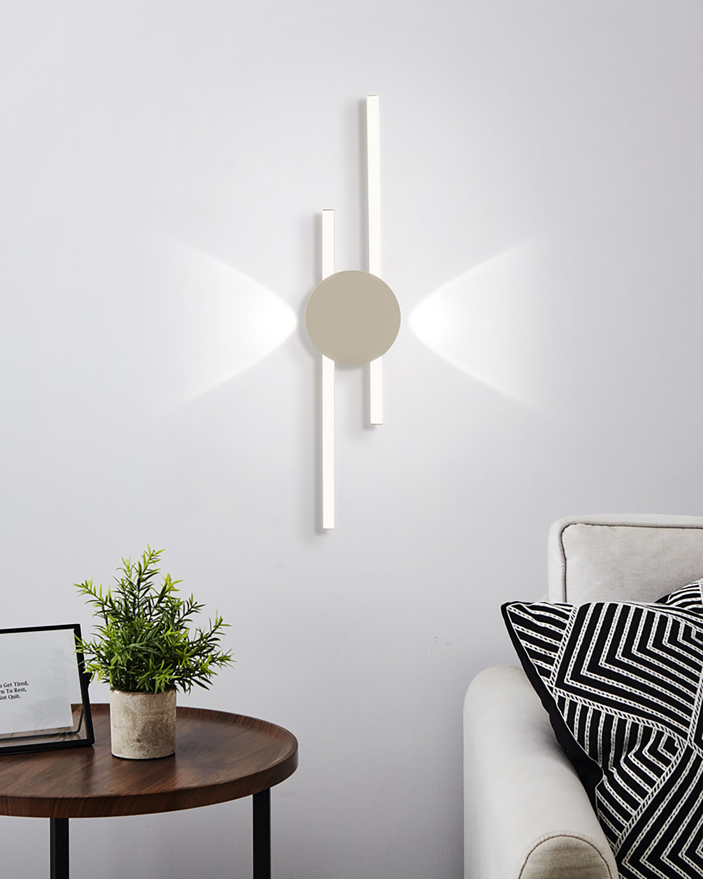 Venticello LED Ceiling Light 2-Light Aluminum Sand White