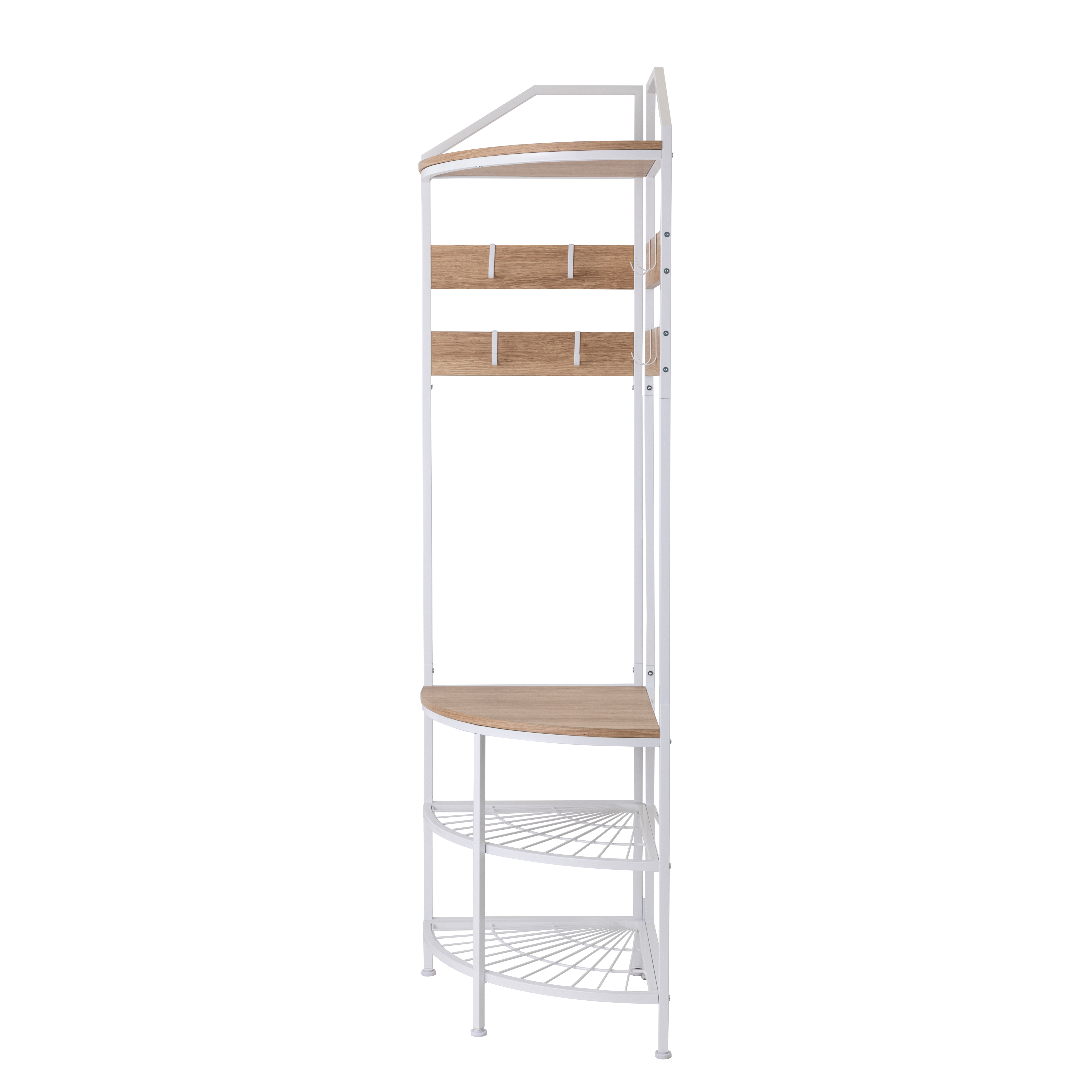 Burdie Corner Wardrobe Wood-Based Material Oak Decor White