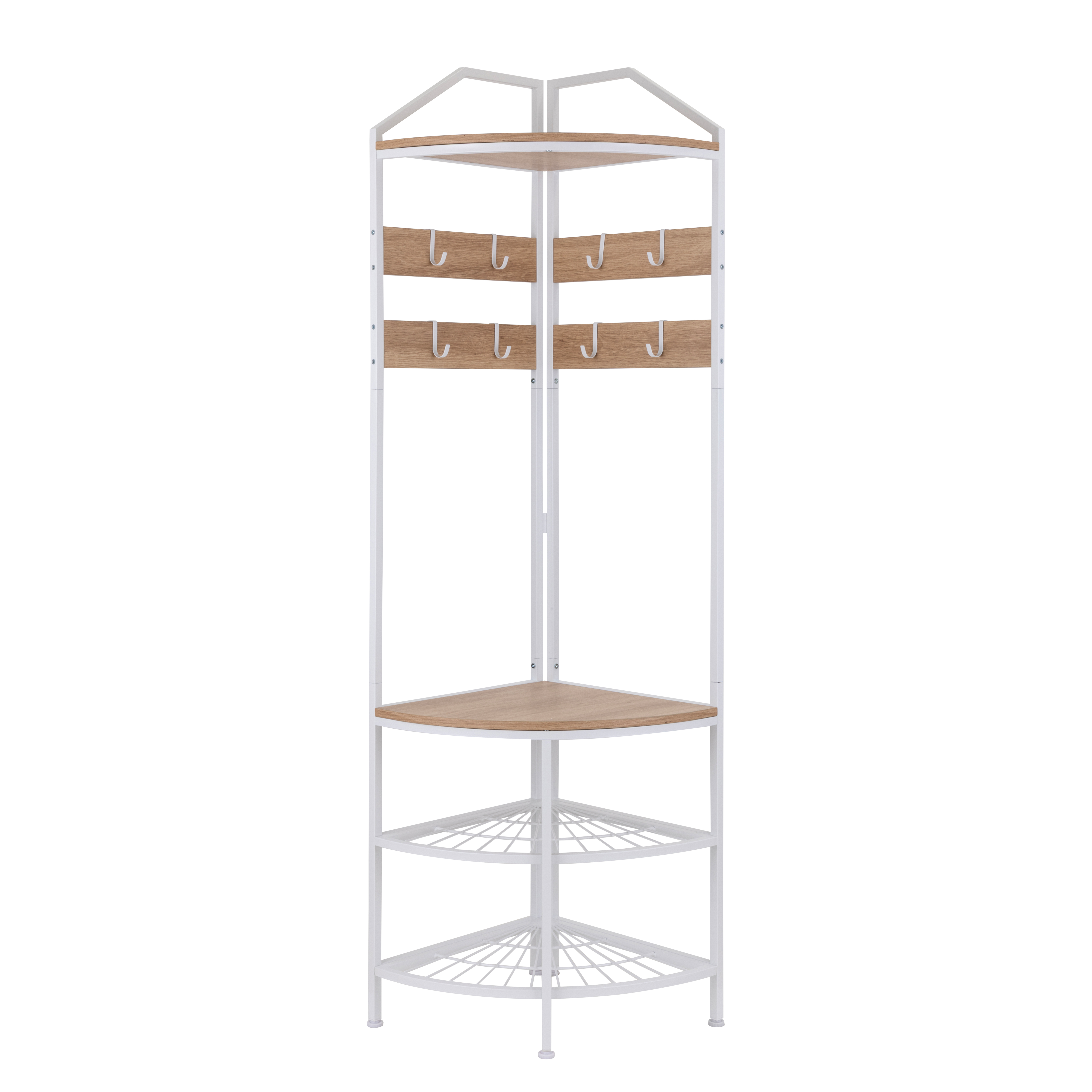 Burdie Corner Wardrobe Wood-Based Material Oak Decor White