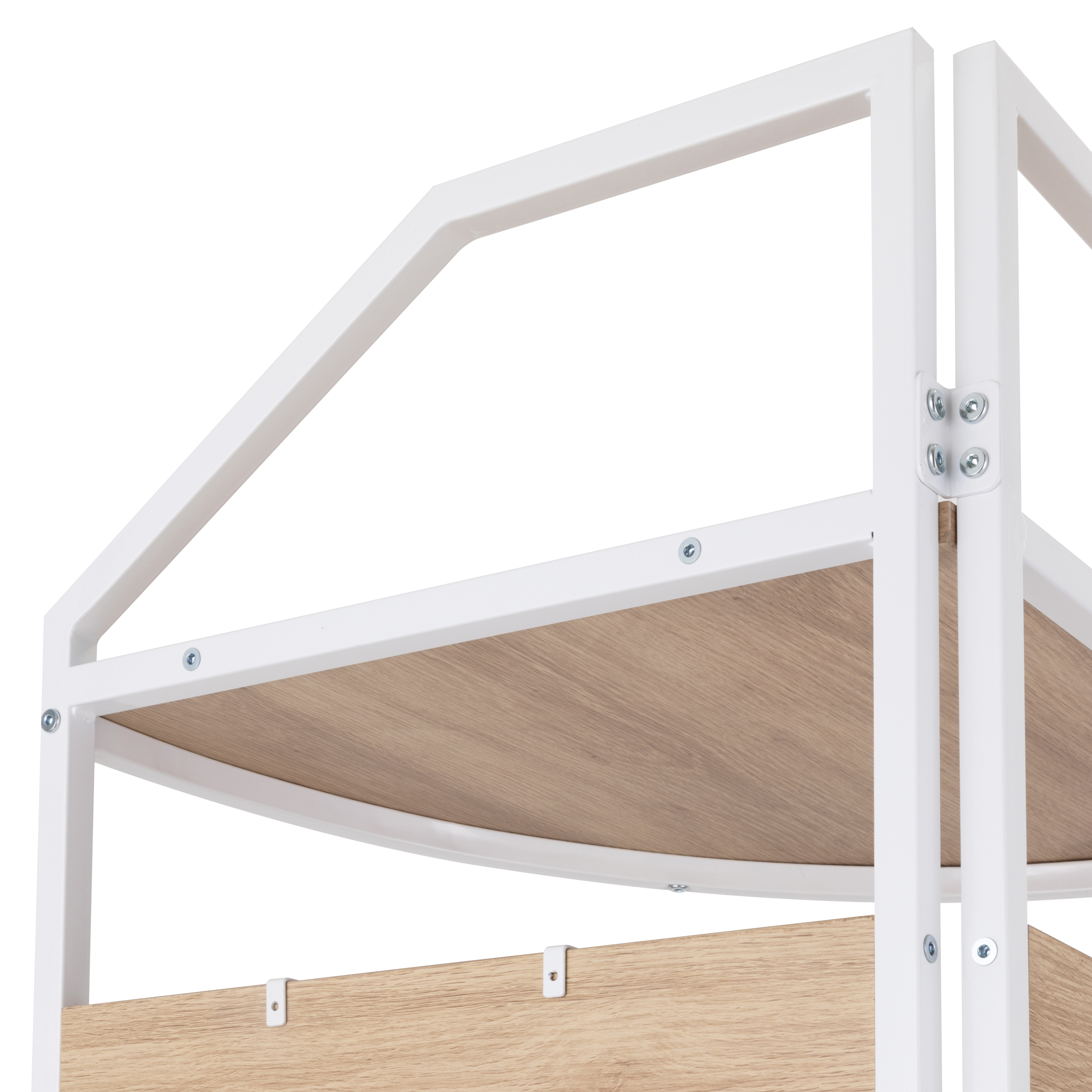 Burdie Corner Wardrobe Wood-Based Material Oak Decor White