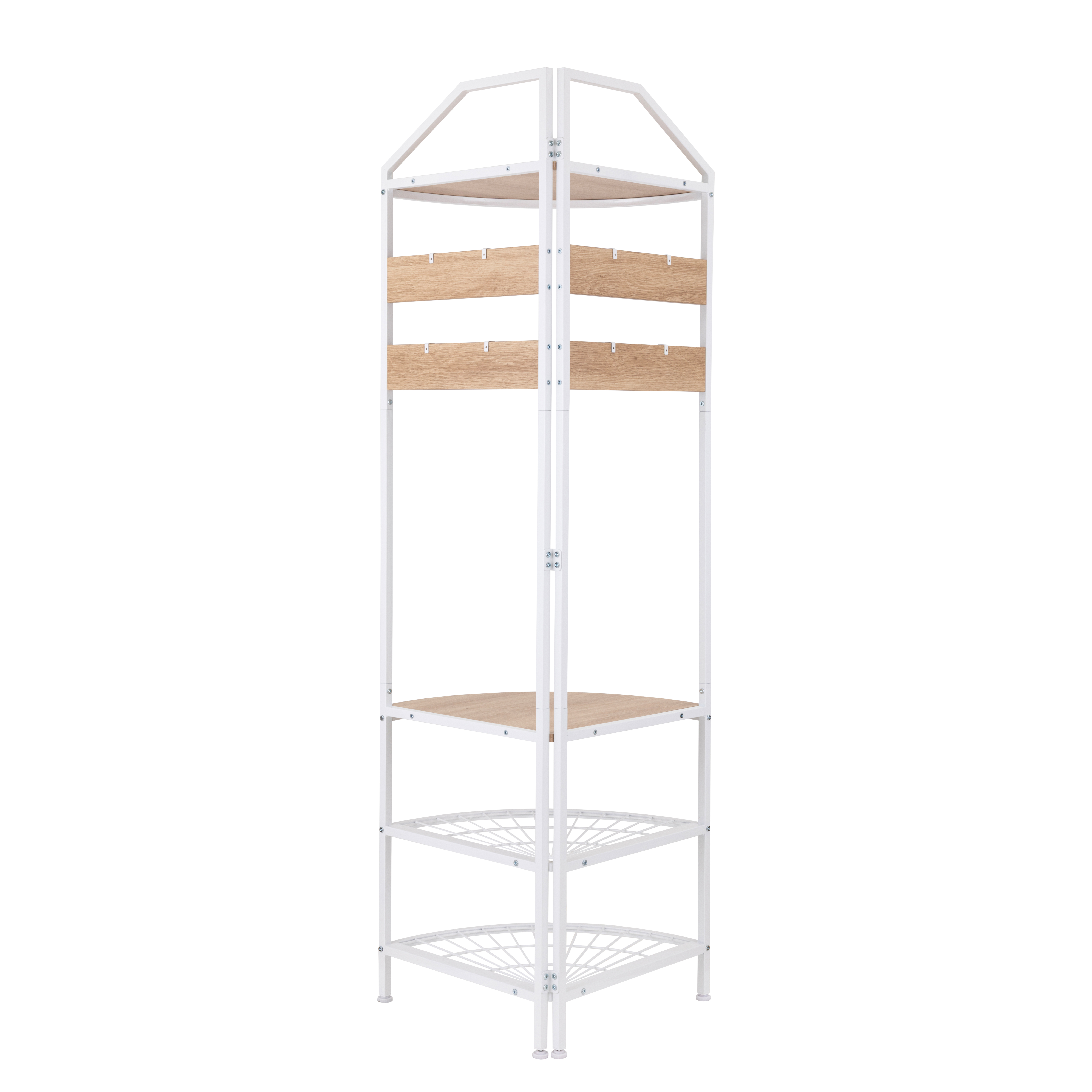 Burdie Corner Wardrobe Wood-Based Material Oak Decor White