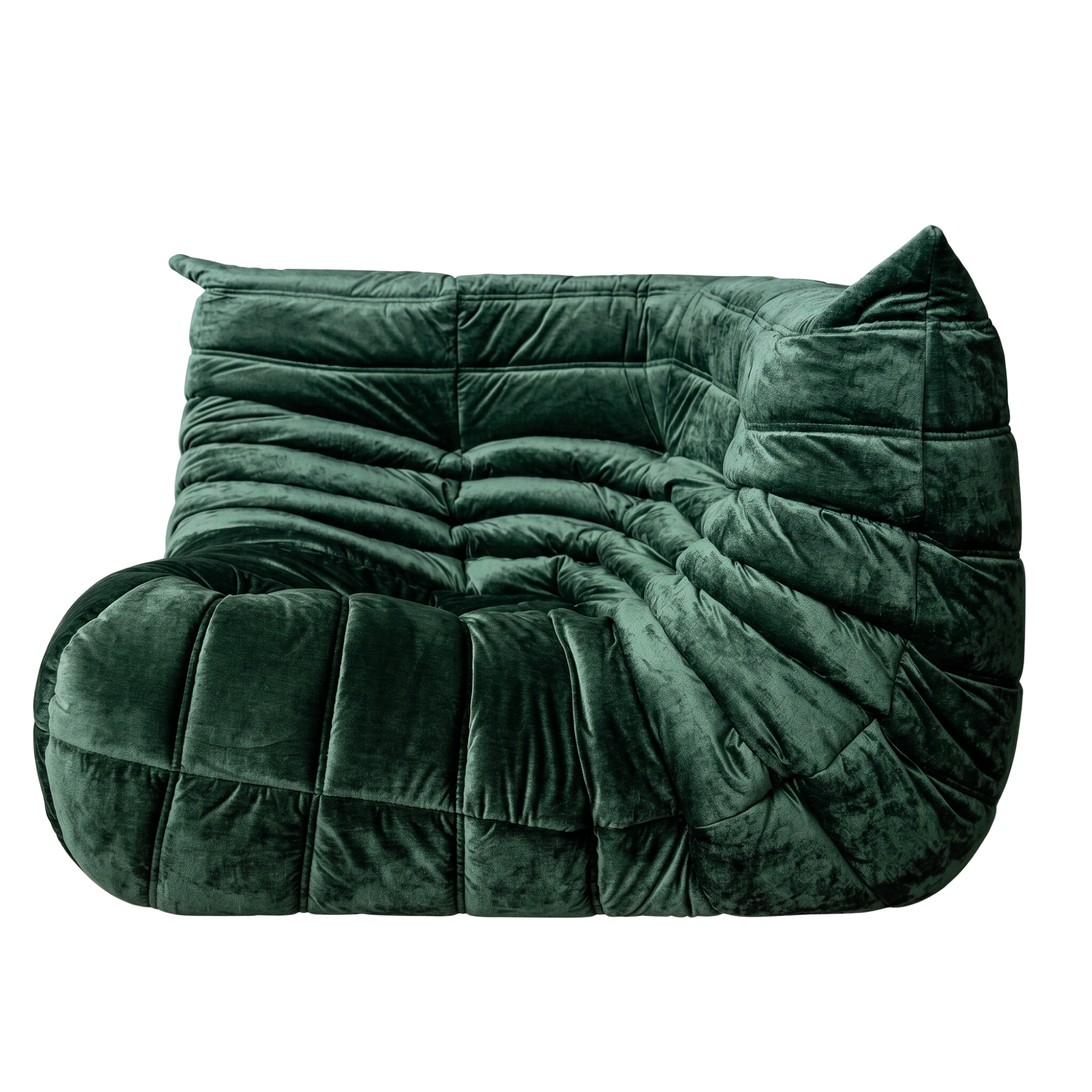 Togo Corner Sofa Washed Velvet Forest Green