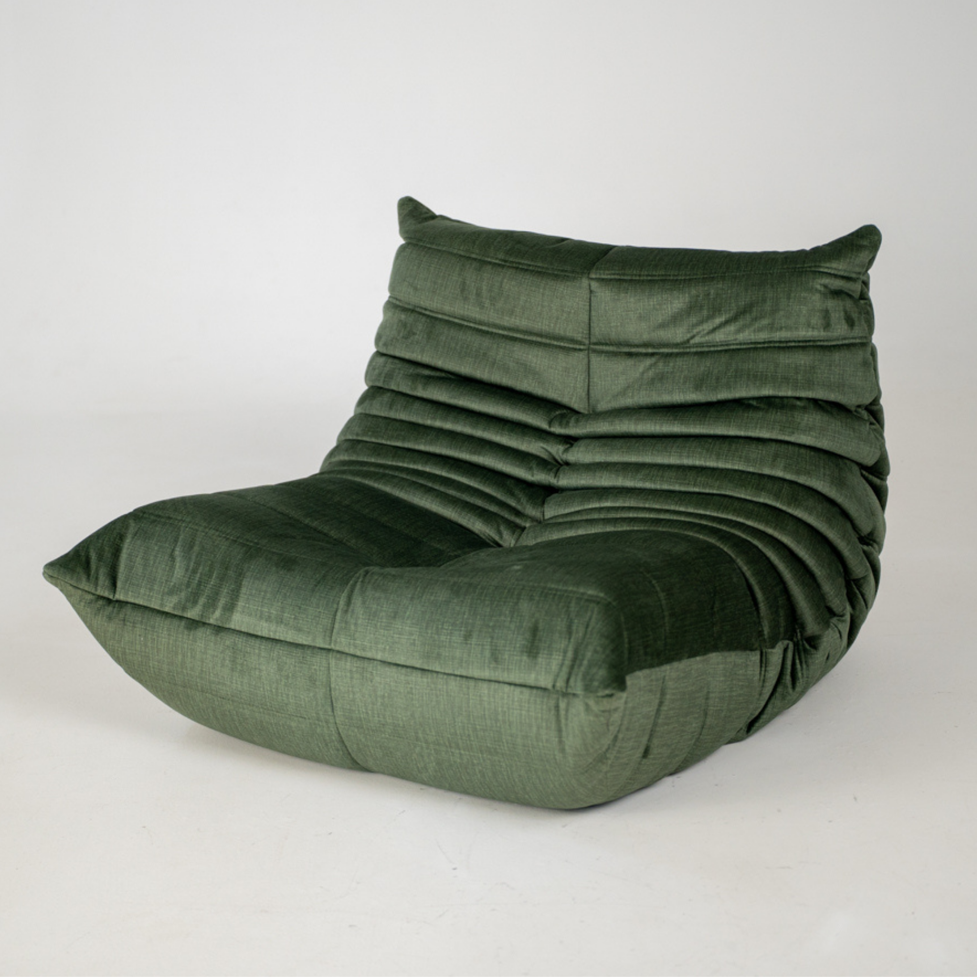 Togo Armchair Wave Rib Velvet Moss Green