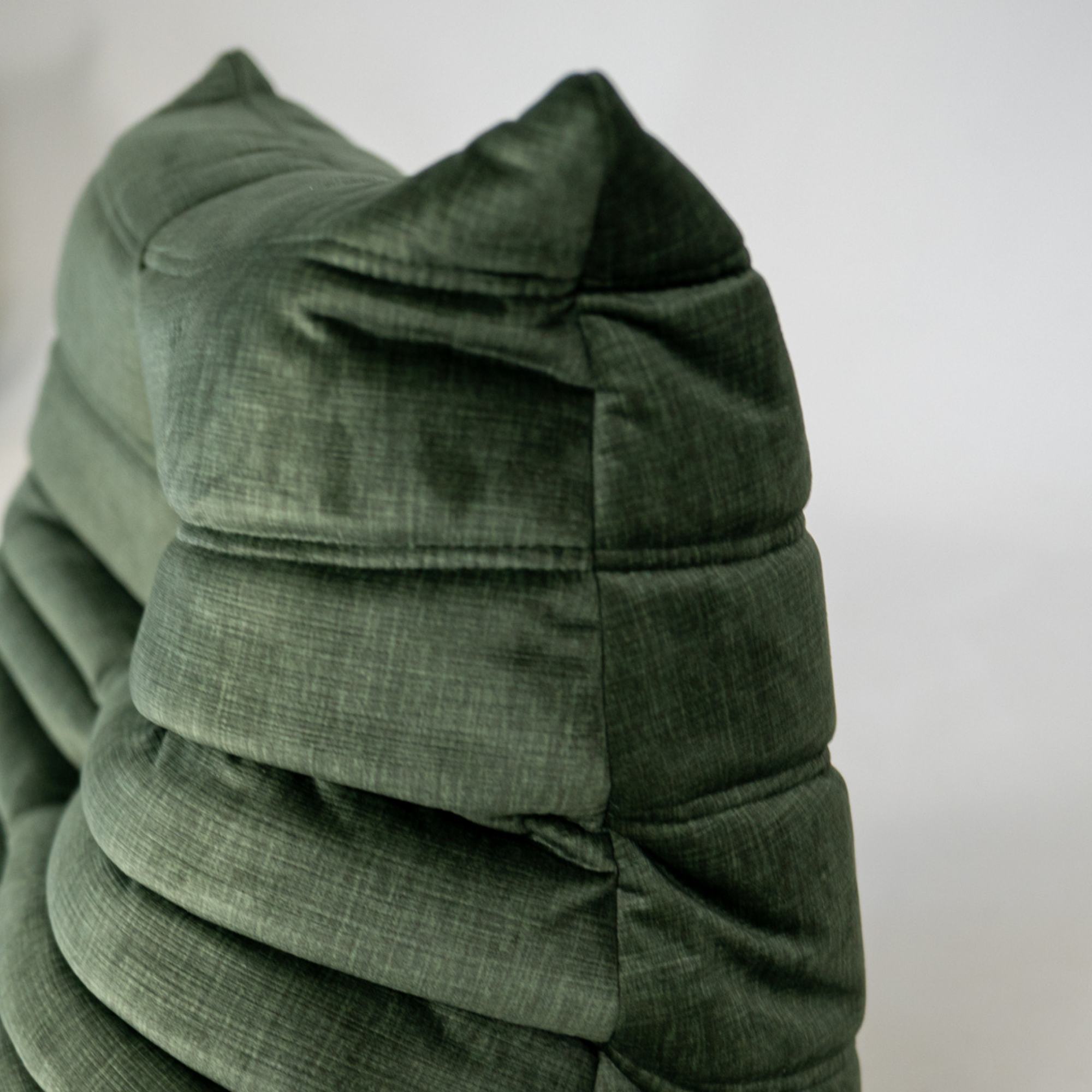 Togo Armchair Wave Rib Velvet Moss Green